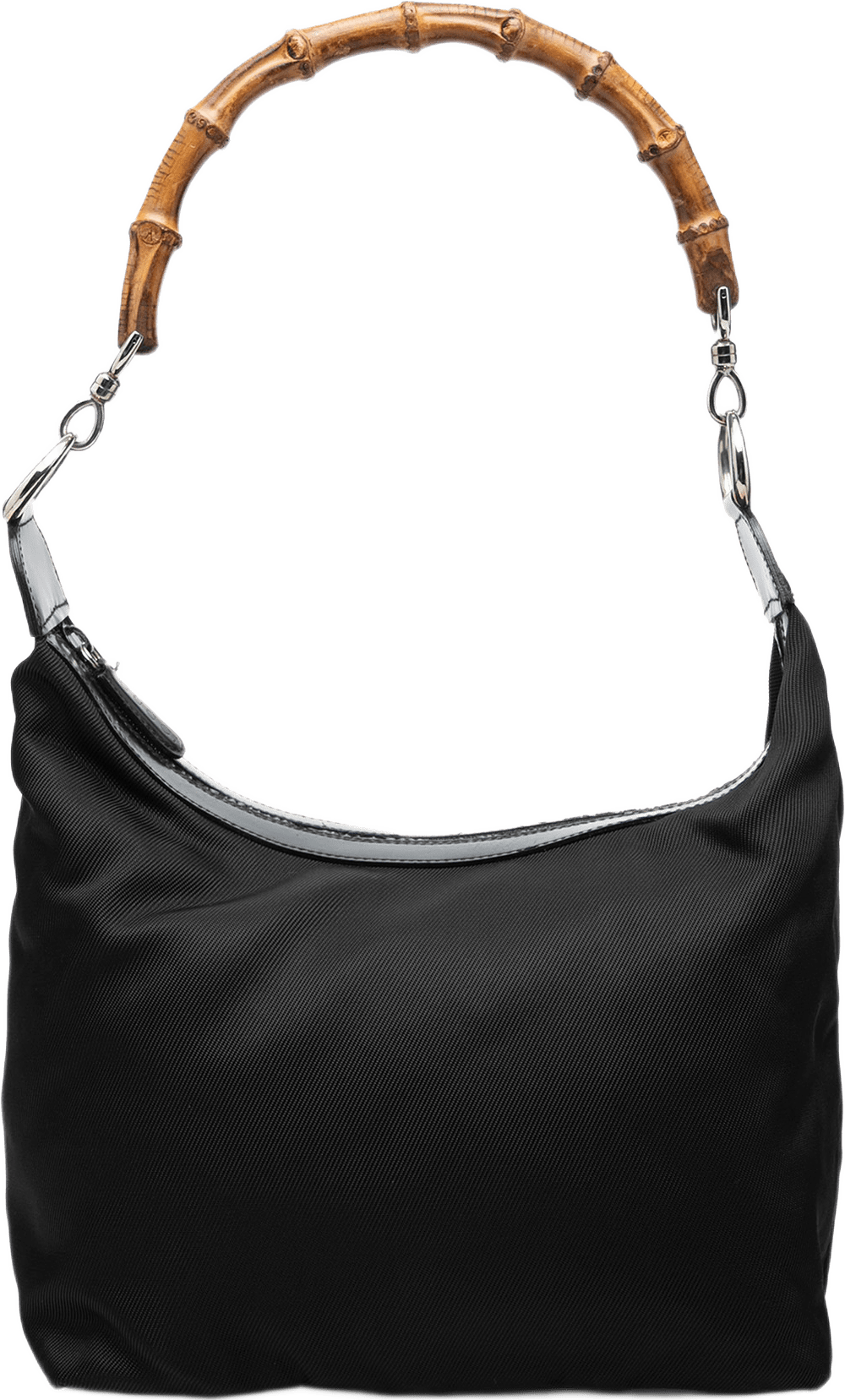 Gucci Nylon Bamboo Shoulder Bag, från Luxclusif, i färgen svart.