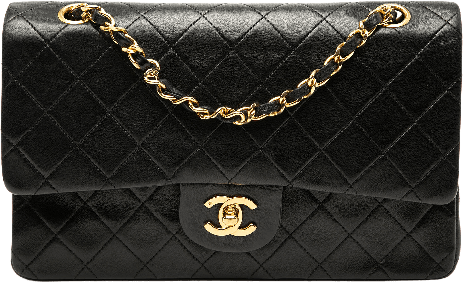 Chanel Medium Classic Lambskin Double Flap, från Luxclusif, i färgen black.