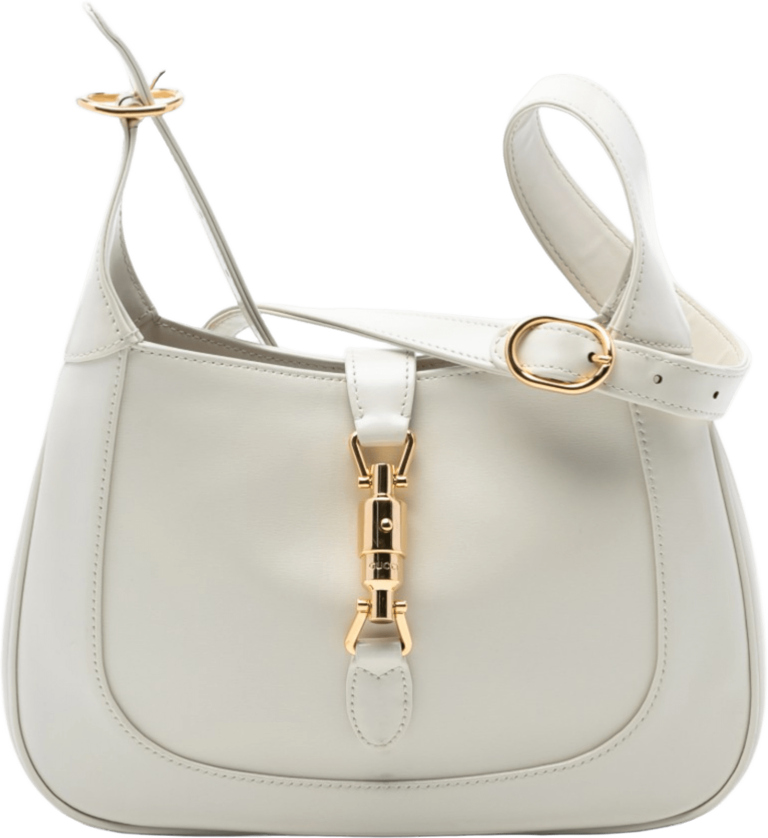 Gucci Small Calfskin Jackie 1961 Crossbody, från Luxclusif, i färgen pearl.