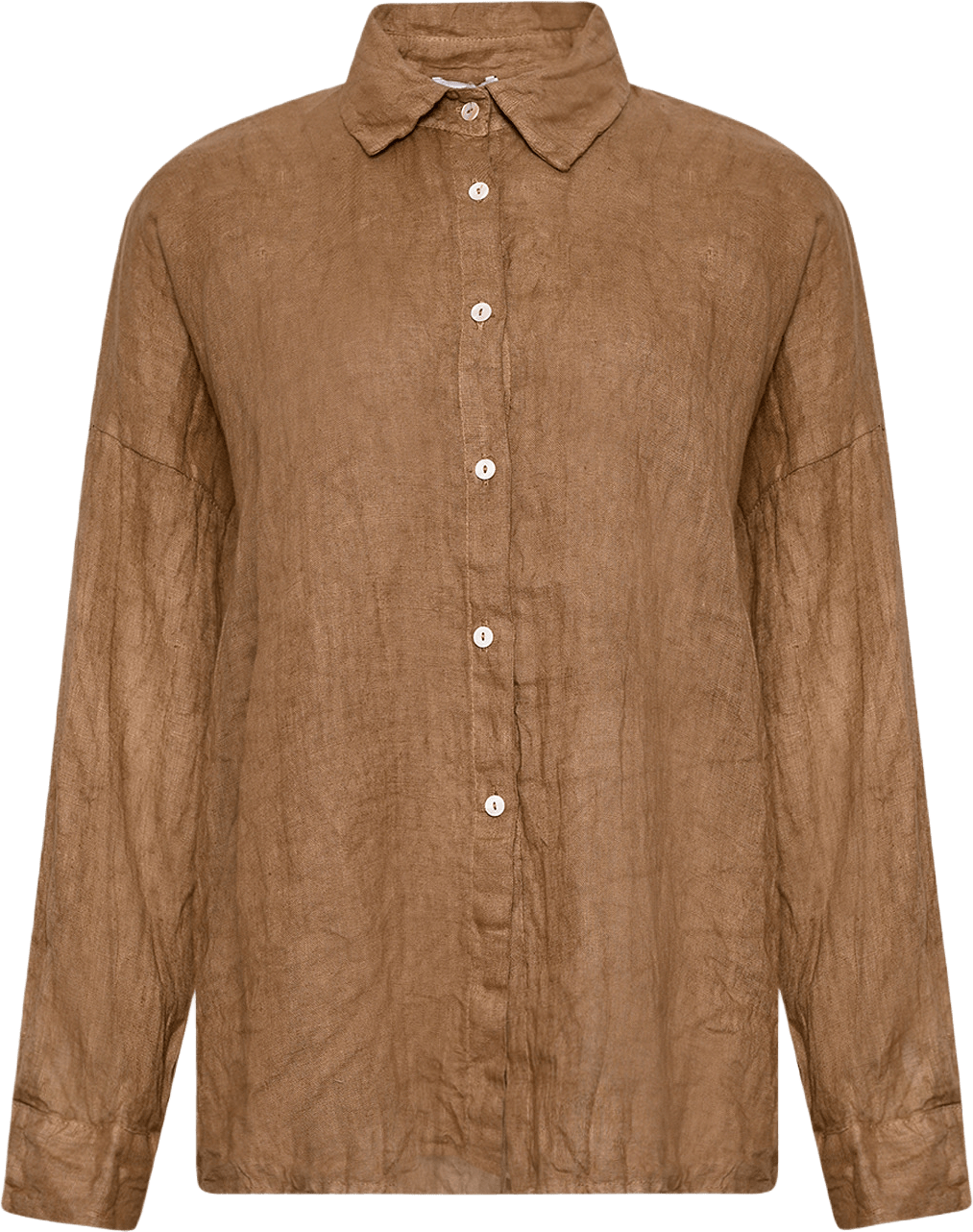 Gia, Shirt, Linen - Light Brown