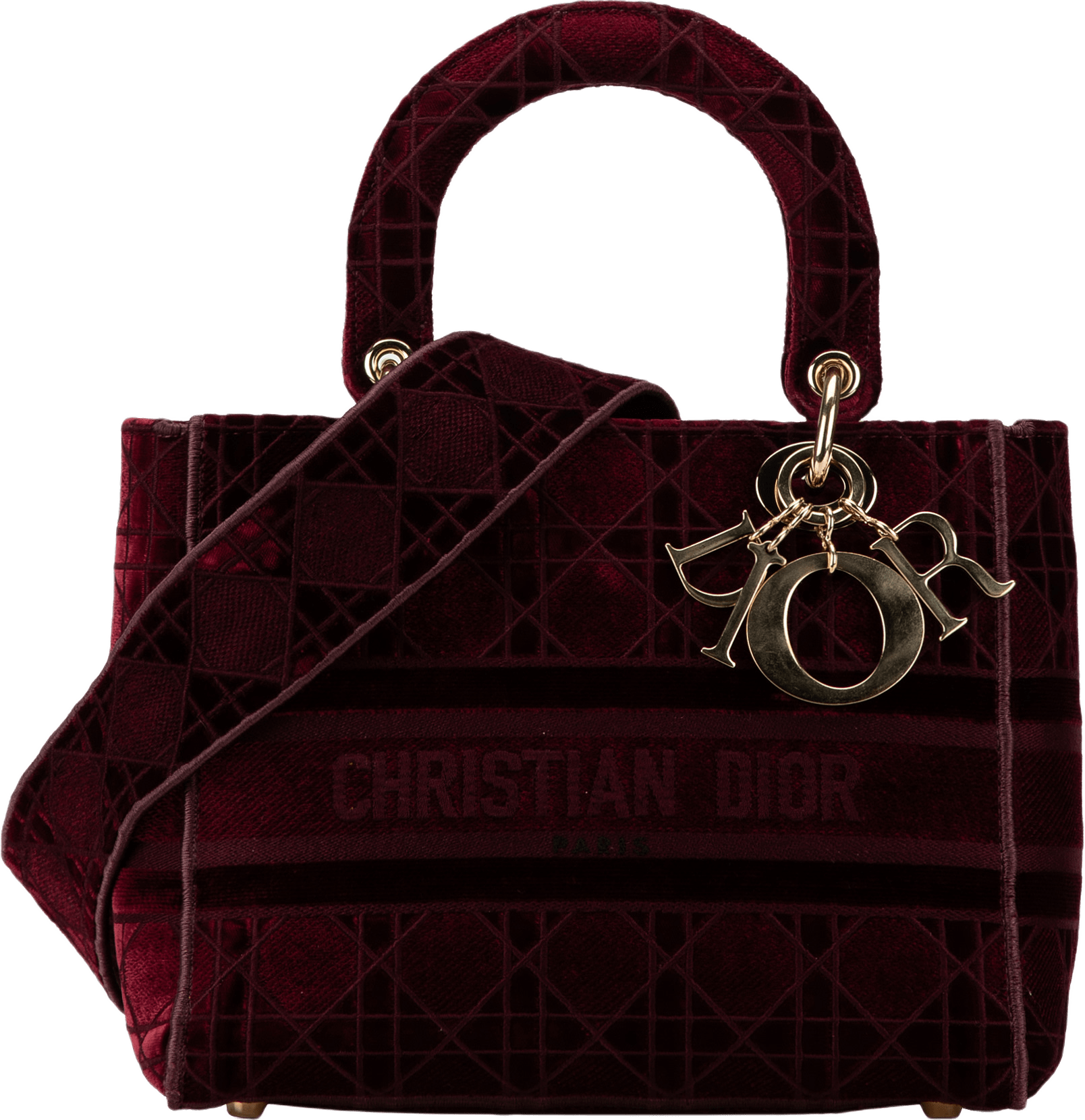 Dior Medium Velvet Cannage Lady D Lite