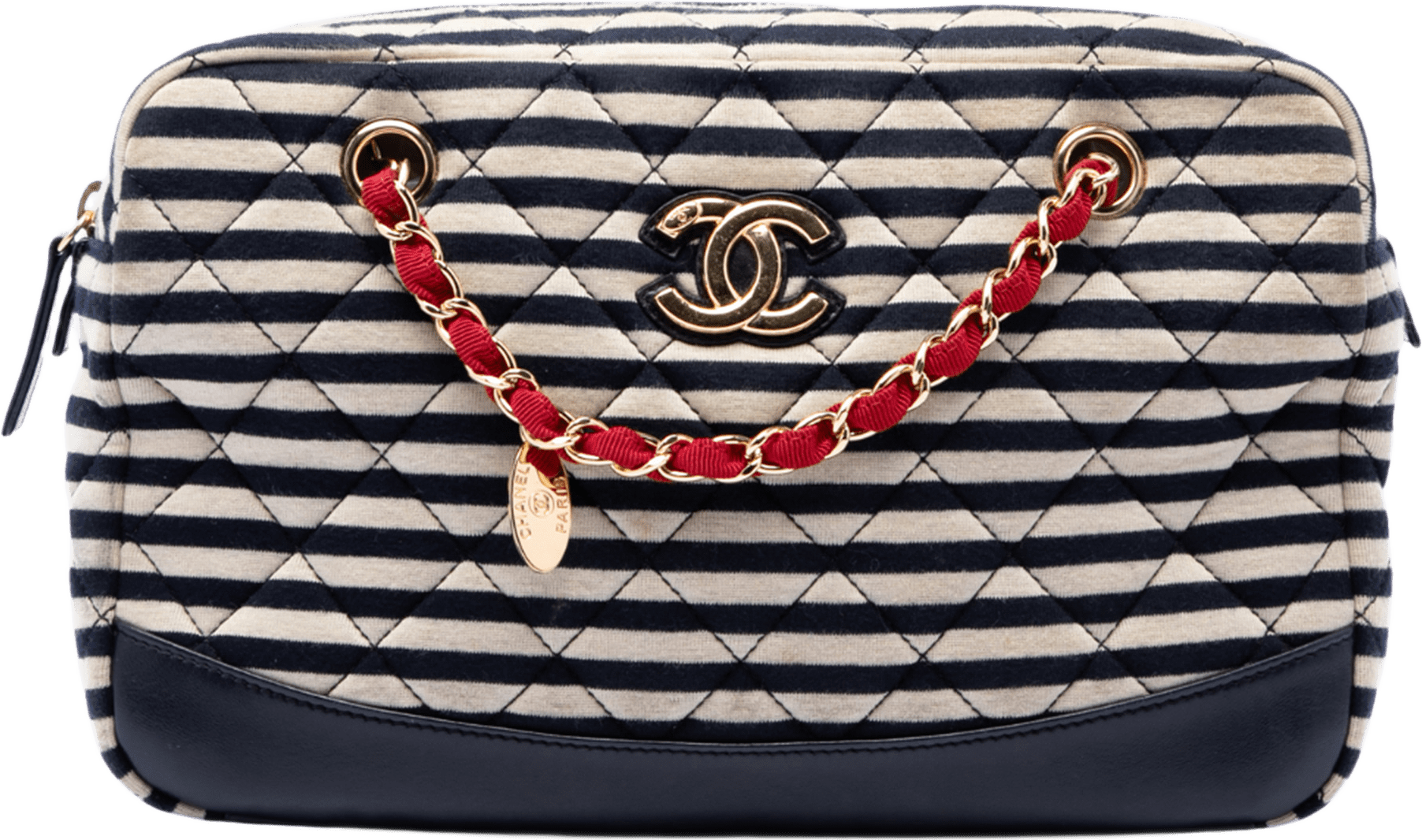 Chanel Quilted Jersey And Lambskin Coco Sailor Camera Bag, från Luxclusif, i färgen svart.