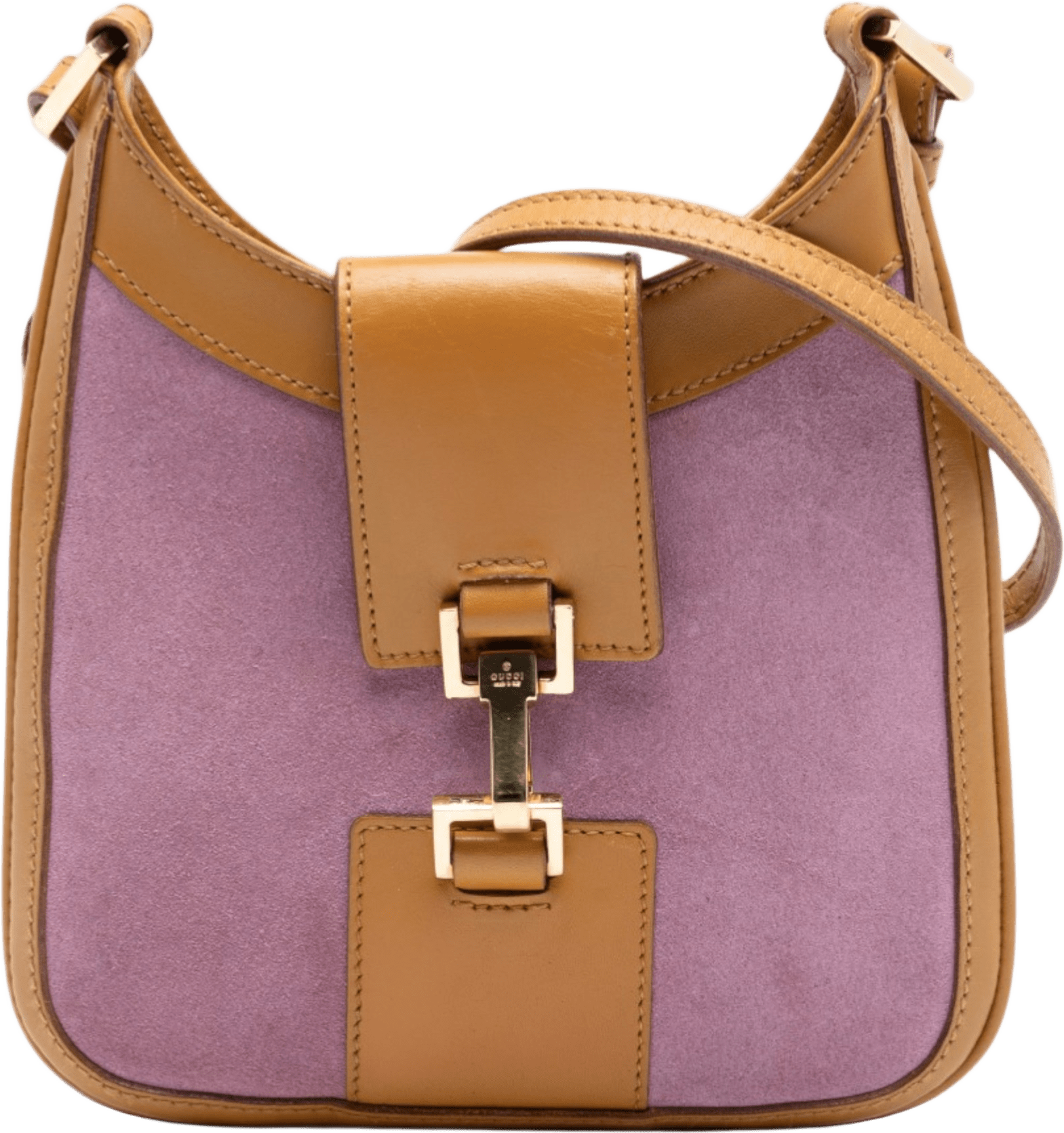 Gucci Suede Jackie Crossbody, från Luxclusif, i färgen light purple.