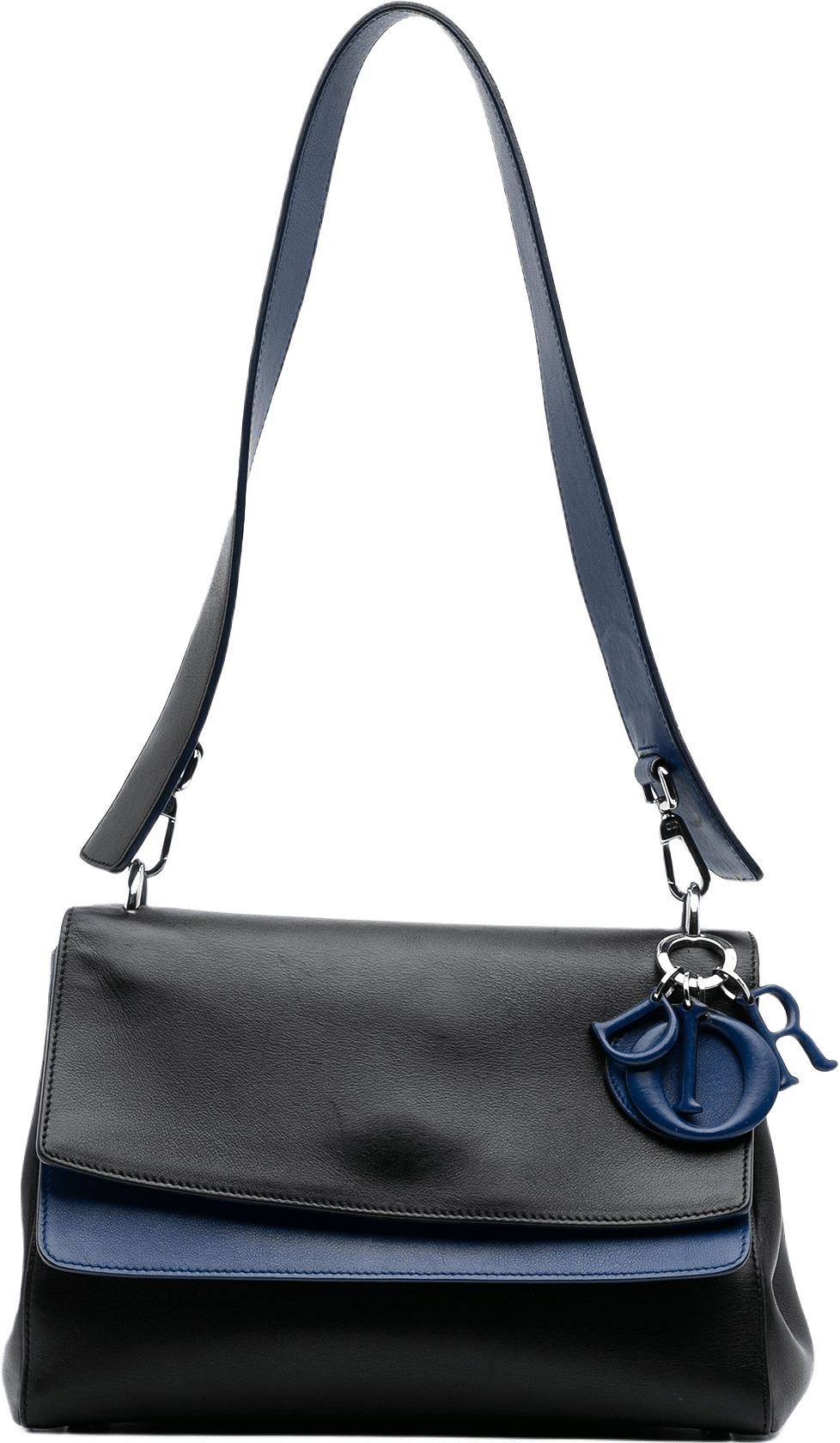 Dior Medium Calfskin Be Dior Double Flap, från Luxclusif, i färgen black.