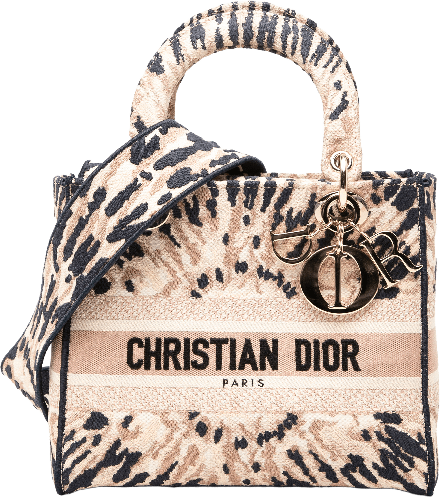Dior Medium Embroidered Canvas Tie Dye Lady D Lite, från Luxclusif, i färgen light pink.
