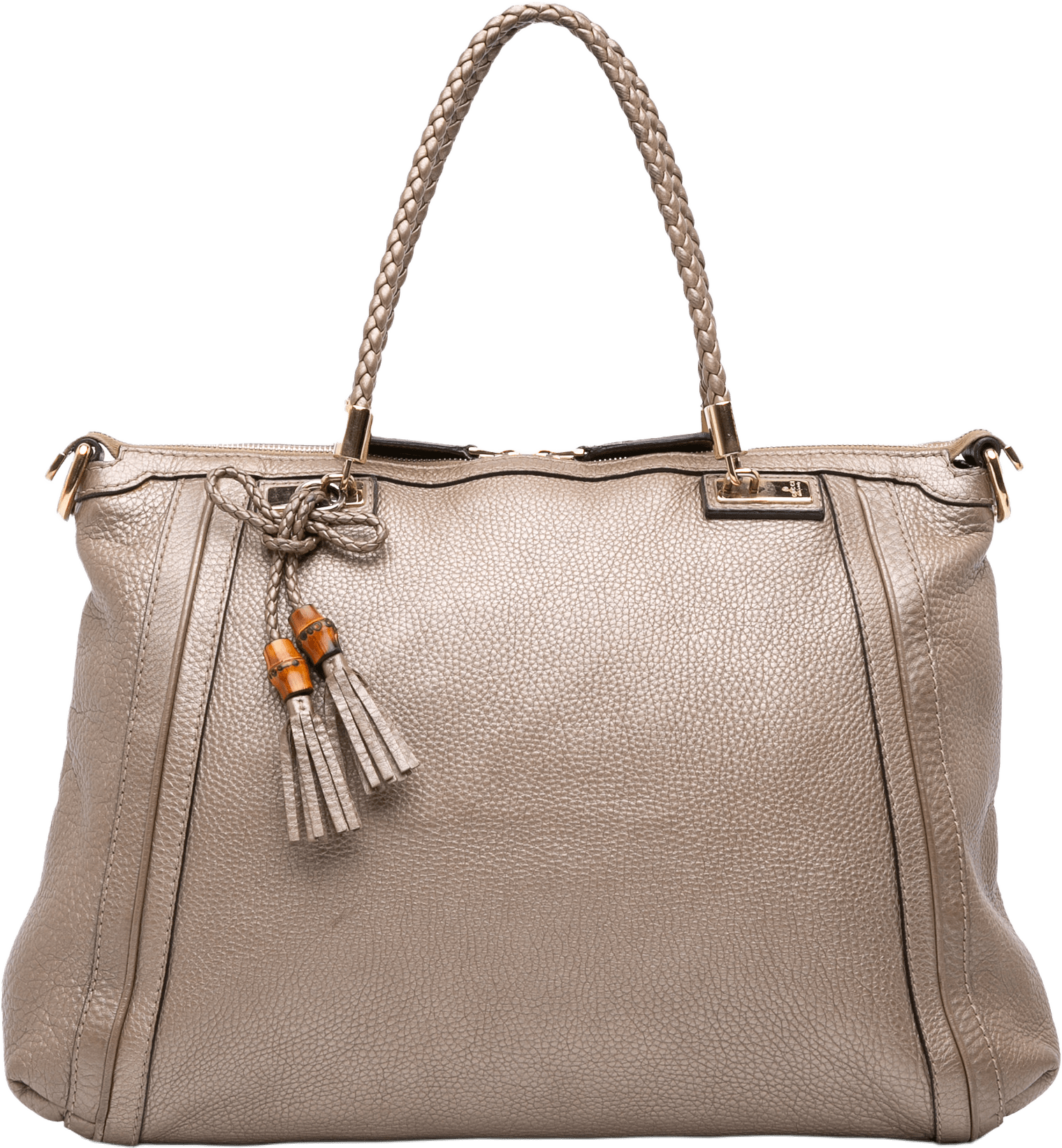 Gucci Large Leather Bella Tote, från Luxclusif, i färgen gold.