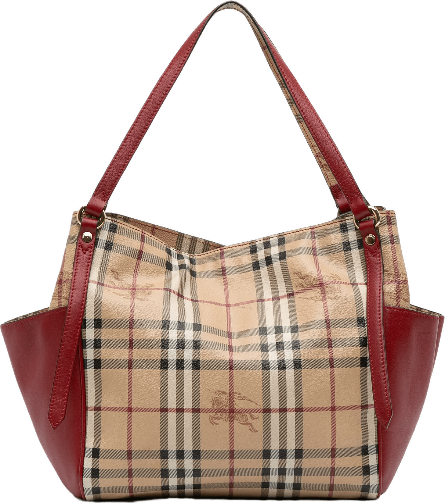 Burberry Small Haymarket Check Coated Canvas Canterbury Tote, från Luxclusif, i färgen beige.