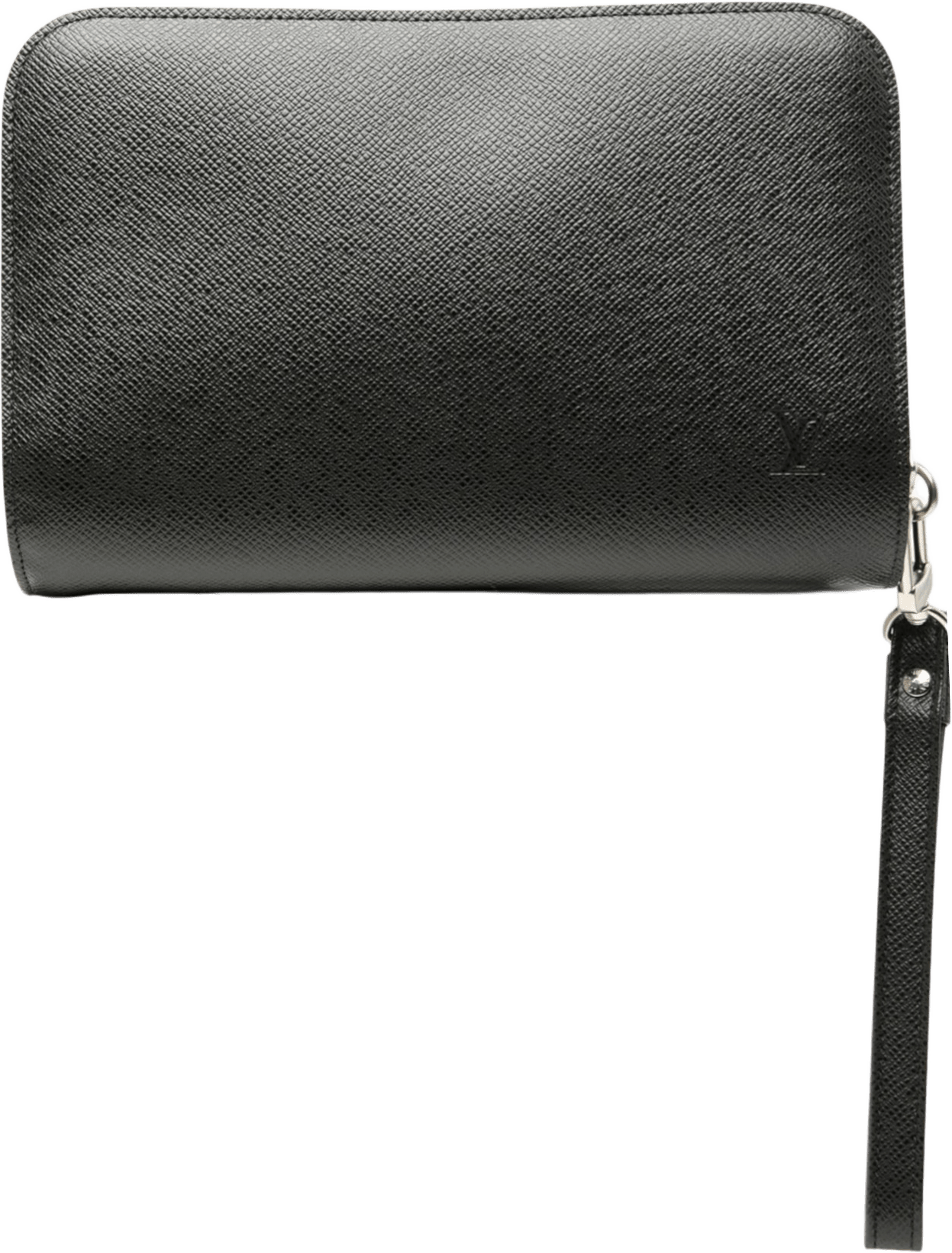 Louis Vuitton Taiga Pochette Baikal, från Luxclusif, i färgen black.