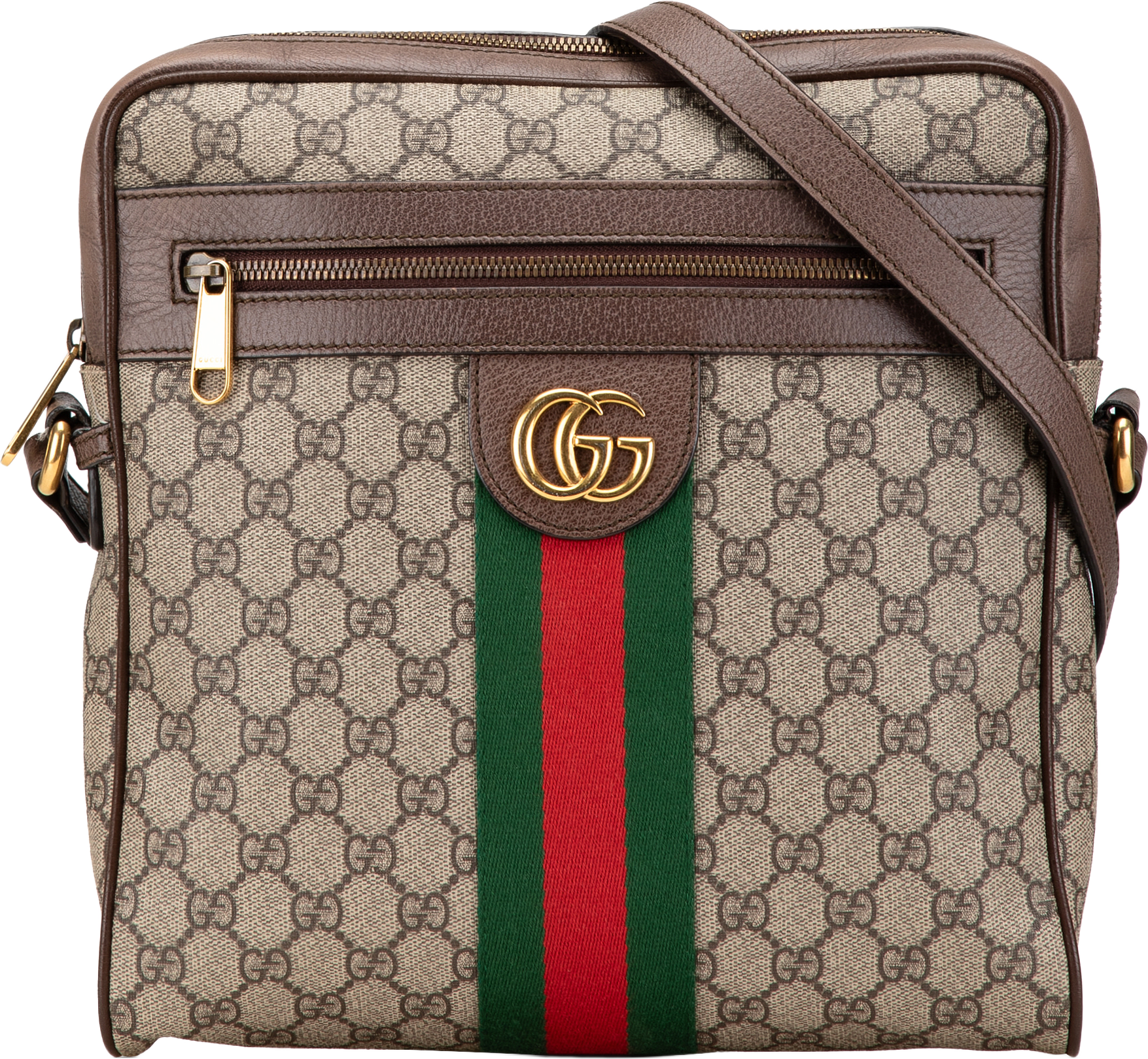 Gucci Medium Gg Supreme Ophidia Crossbody, från Luxclusif, i färgen beige.