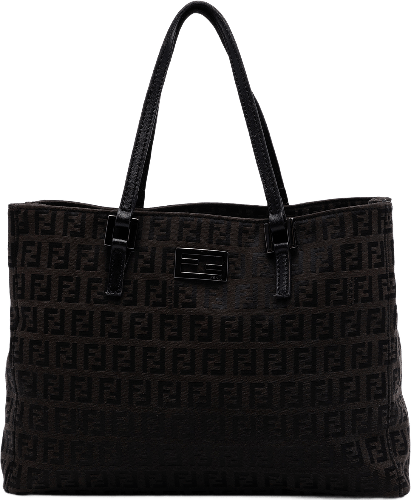 Fendi Zucchino Canvas Tote, från Luxclusif, i färgen dark brown.
