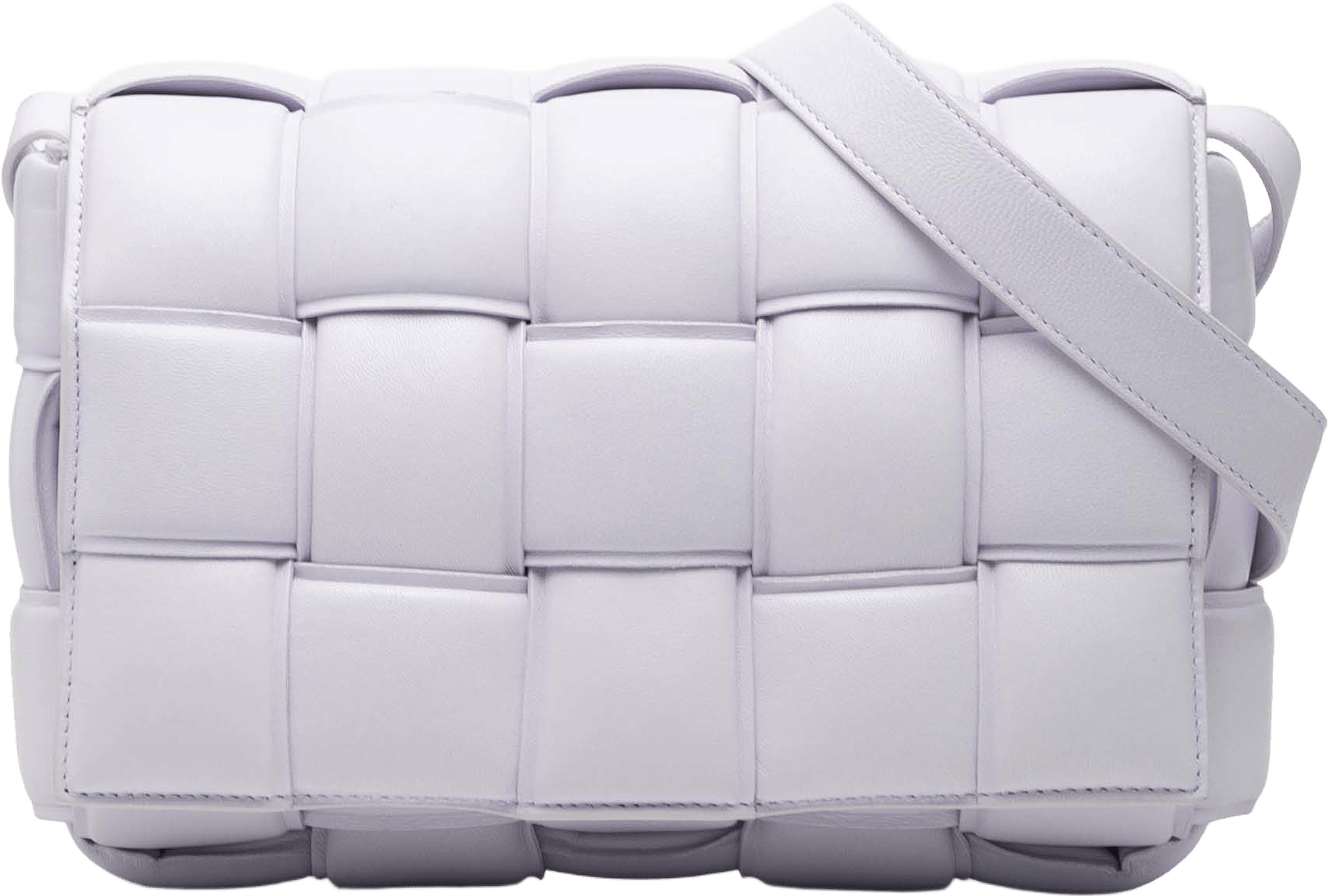 Bottega Veneta Nappa Intrecciato Padded Cassette Crossbody, från Luxclusif, i färgen light purple.