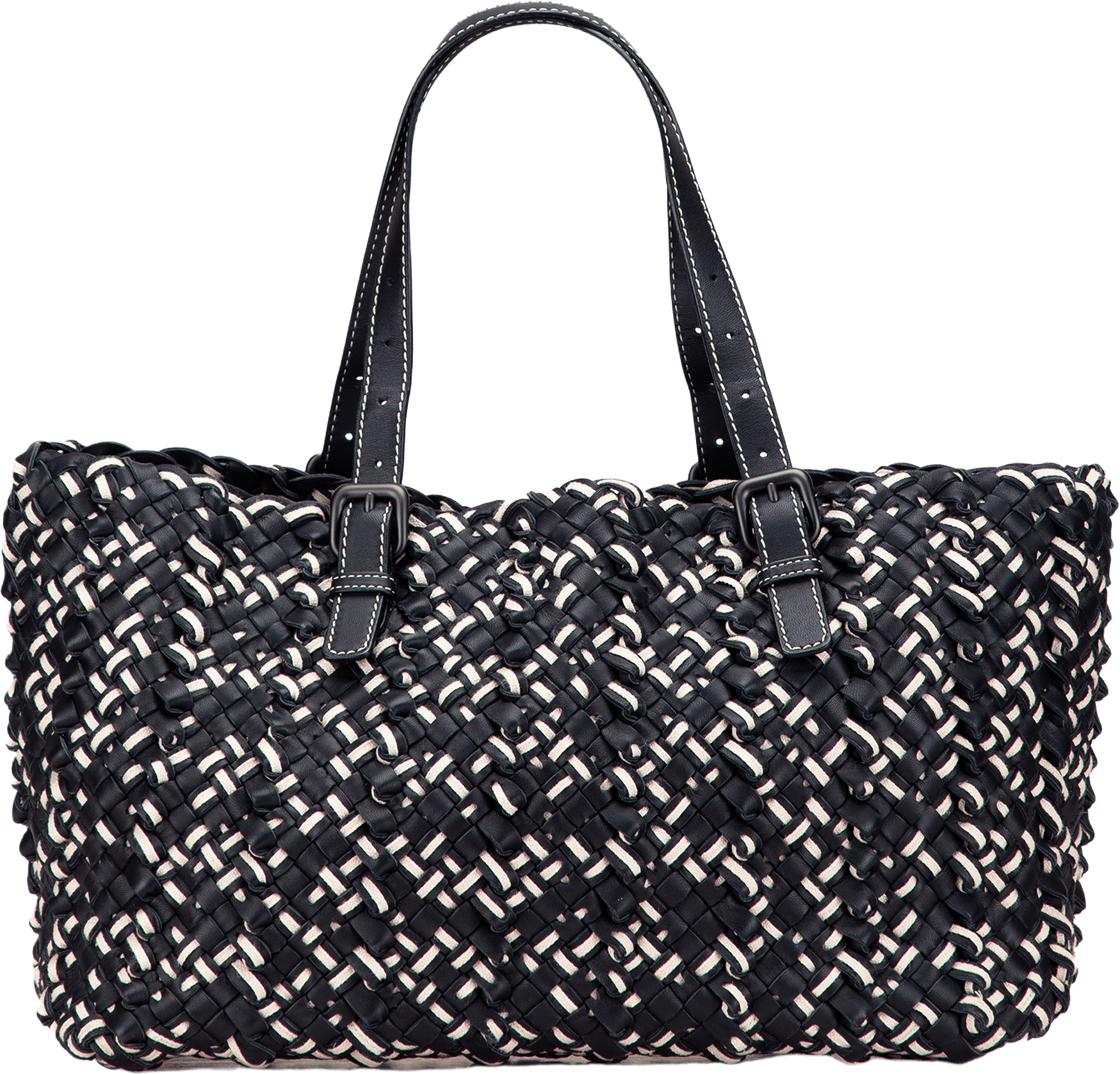 Bottega Veneta Large Leather Intrecciato Lido Tote, från Luxclusif, i färgen black.