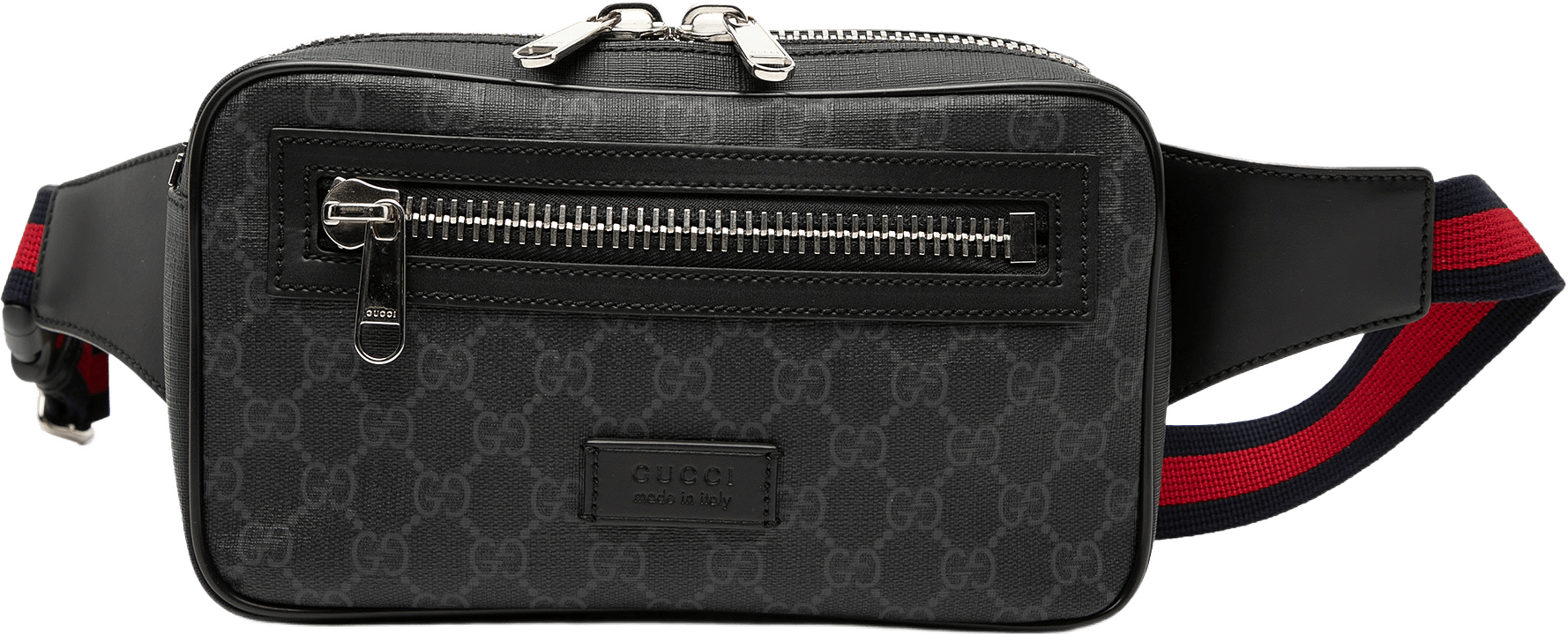 Gucci Gg Supreme Web Belt Bag, från Luxclusif, i färgen black.