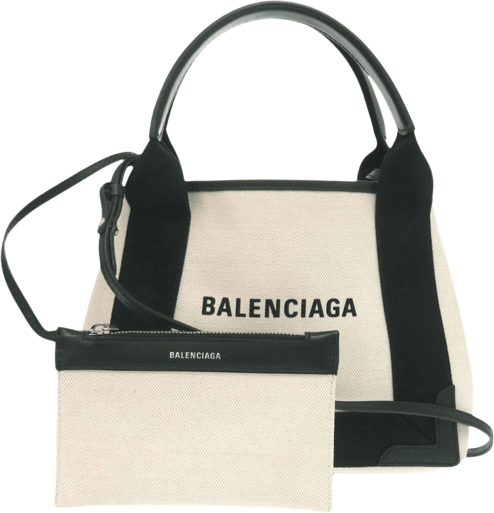 Balenciaga Canvas Navy Cabas Satchel Xs, från Luxclusif, i färgen brun.