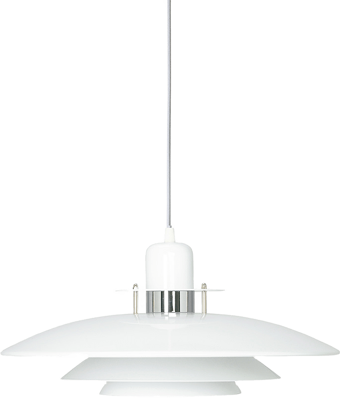 Pendel Primus I Ø43, från Belid, i färgen vit/krom.