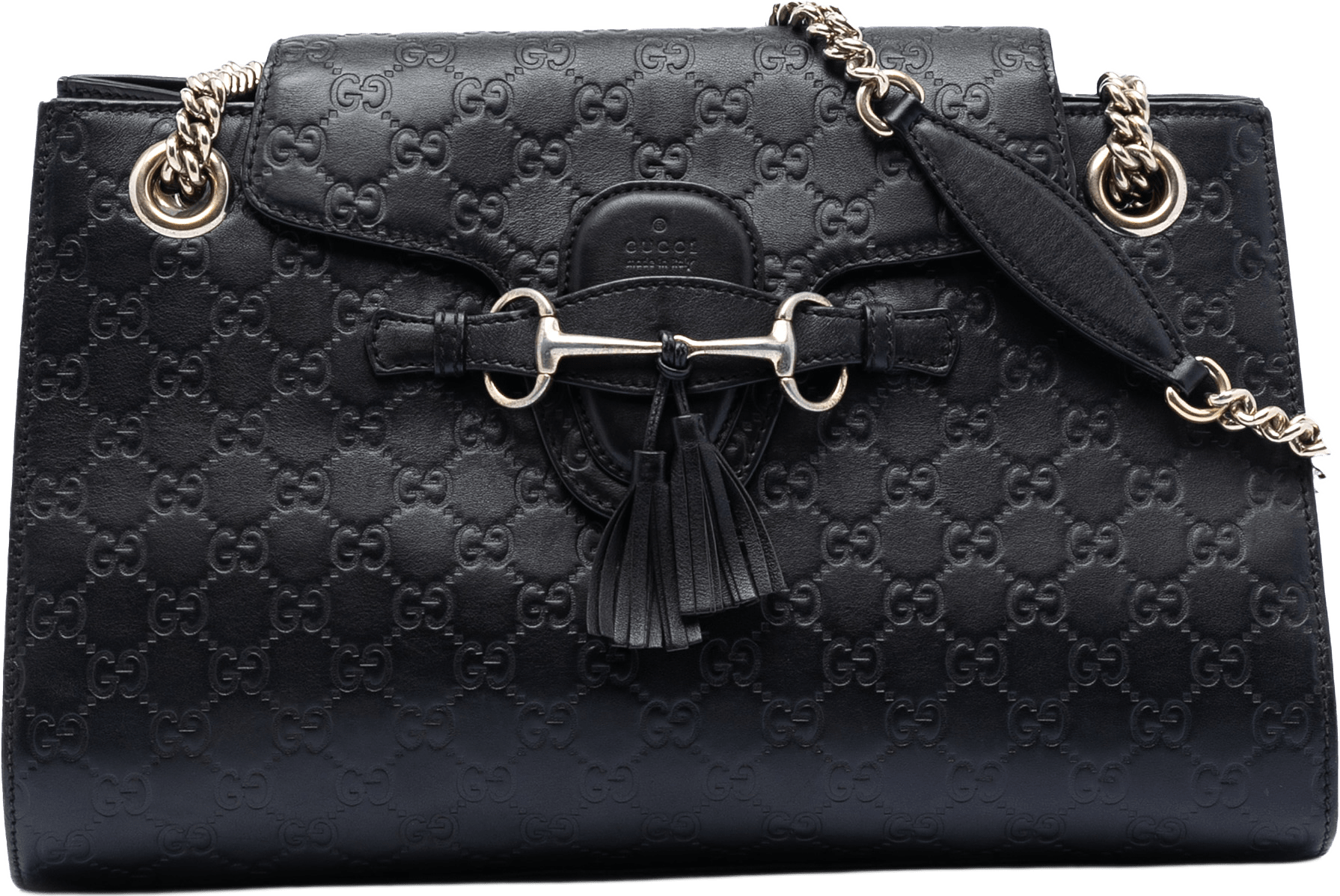 Gucci Large Guccissima Emily Shoulder Bag, från Luxclusif, i färgen black.