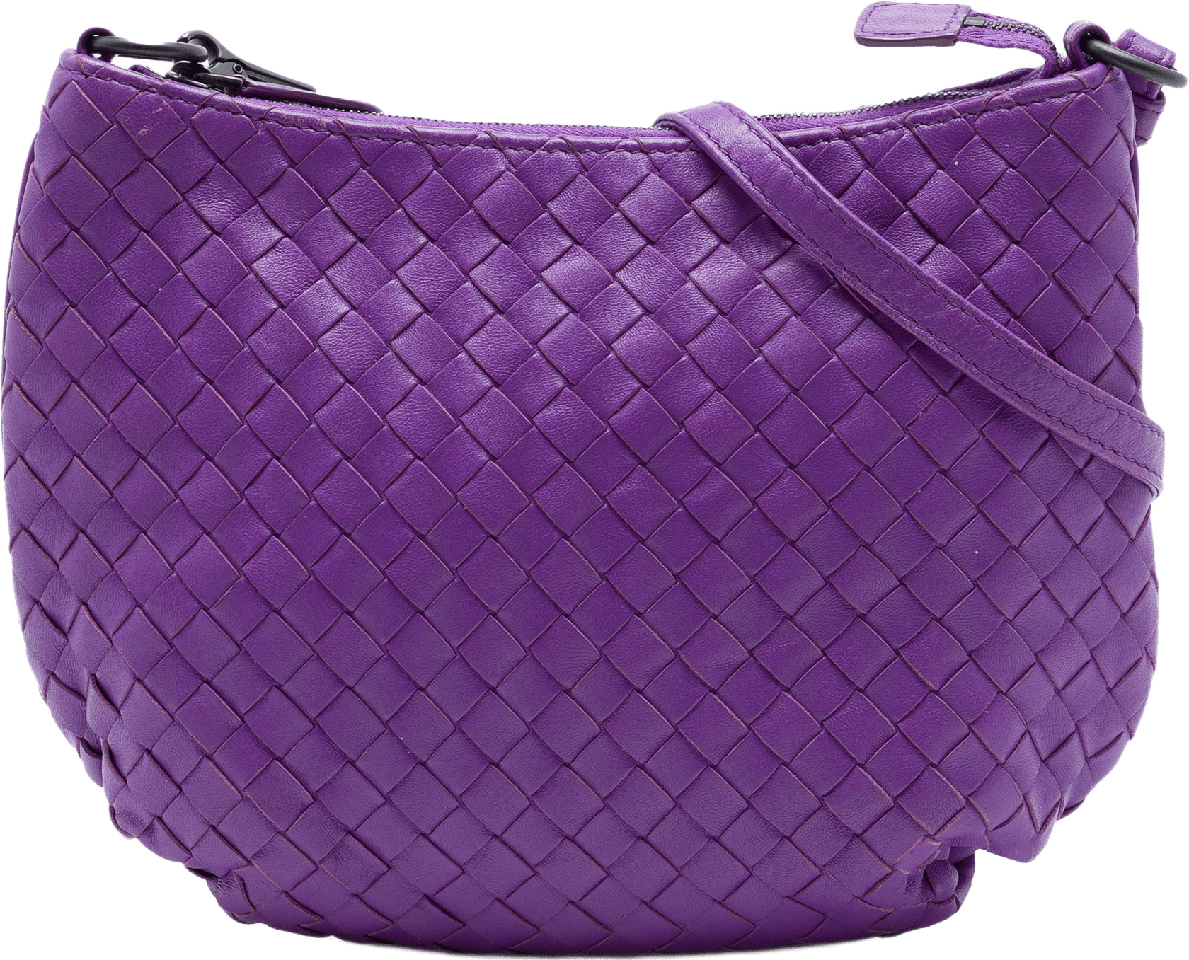 Bottega Veneta Small Nappa Intrecciato Crossbody, från Luxclusif, i färgen purpur.