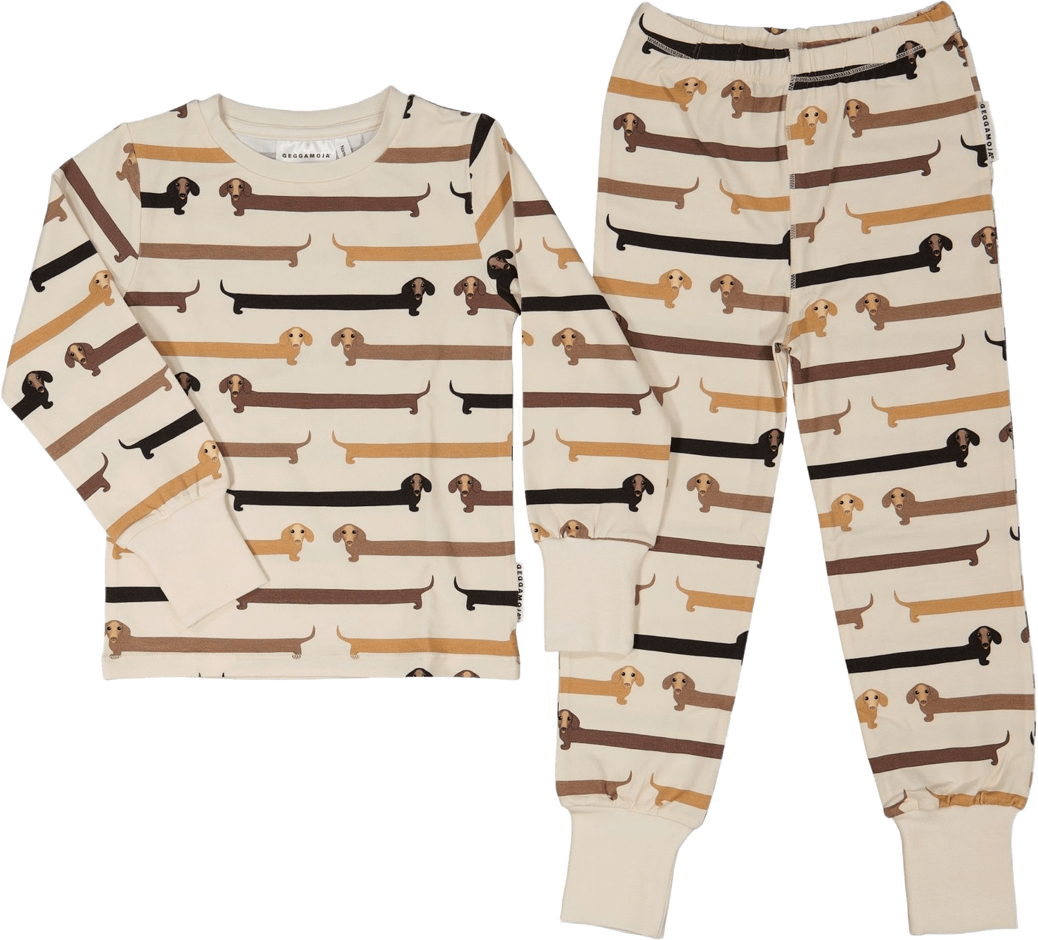 Pyjamas Tvådelad, från Geggamoja, i färgen sausage dogs.