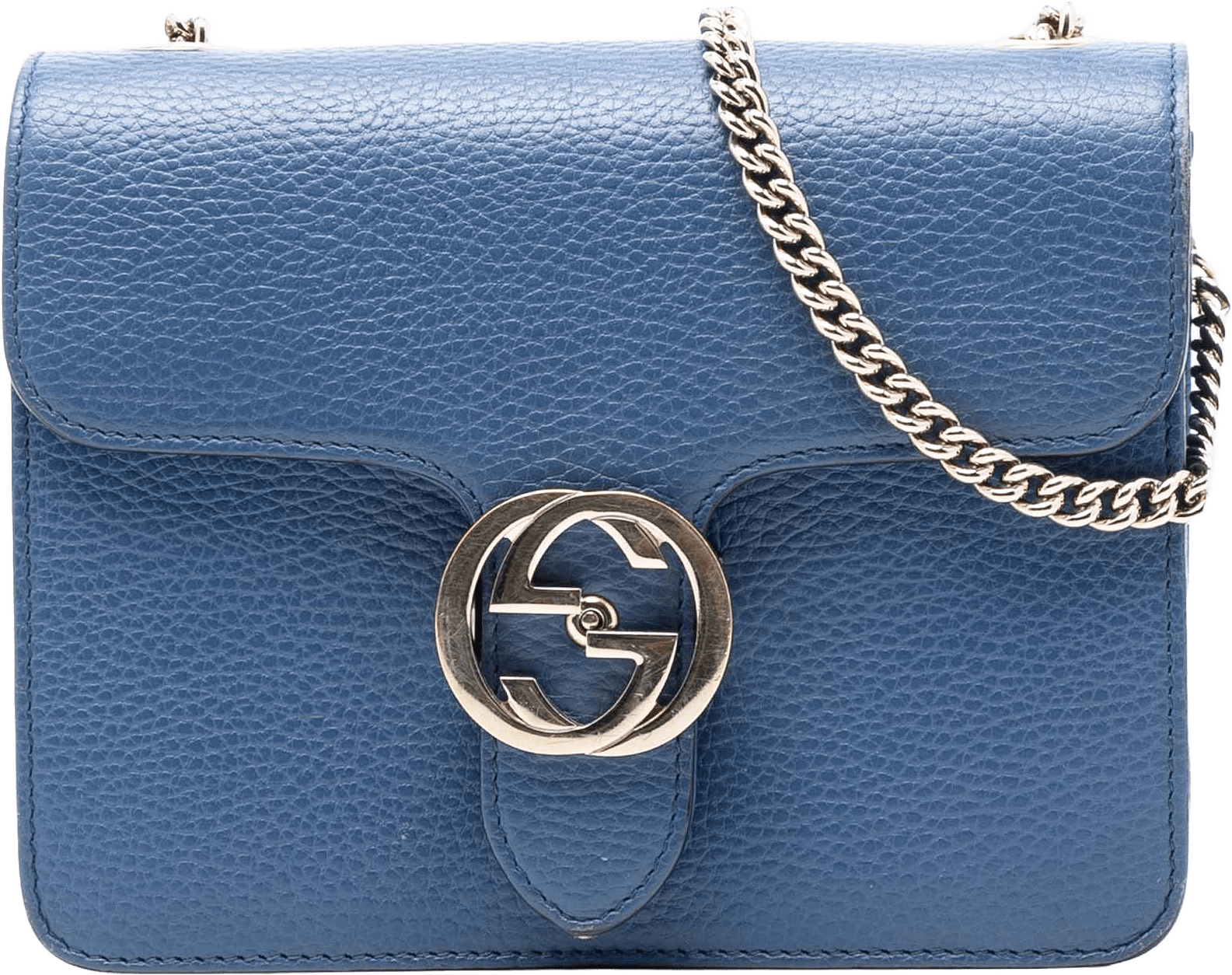 Gucci Small Dollar Calfskin Interlocking G Crossbody, från Luxclusif, i färgen blue.
