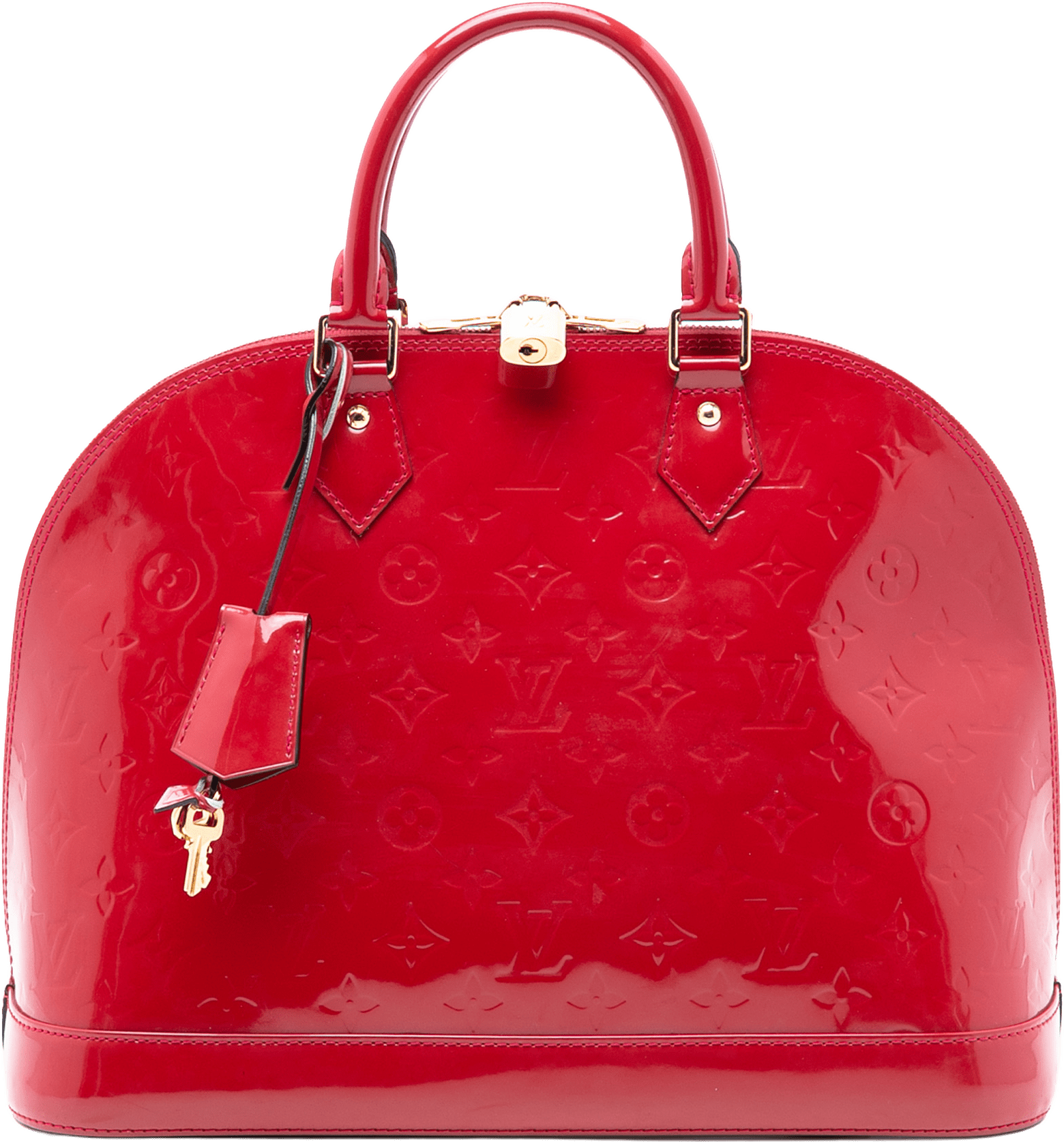 Louis Vuitton Monogram Vernis Alma Pm, från Luxclusif, i färgen red.