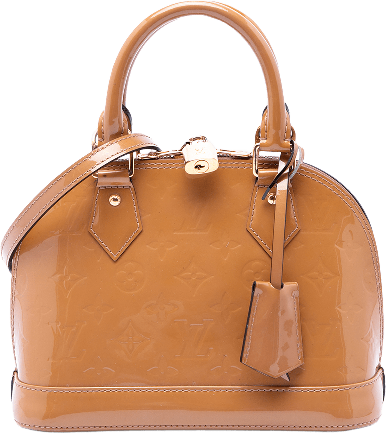 Louis Vuitton Monogram Vernis Alma Bb, från Luxclusif, i färgen brun.