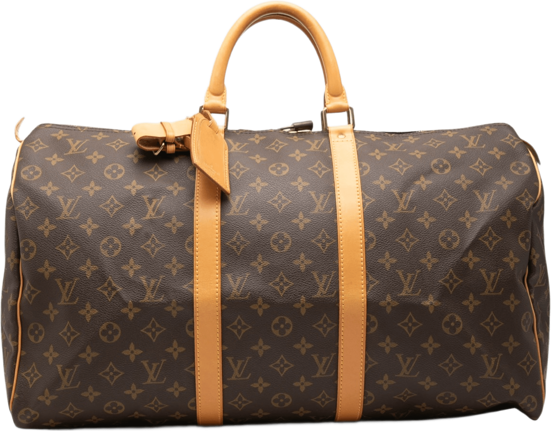 Louis Vuitton Monogram Keepall 50, från Luxclusif, i färgen brun.