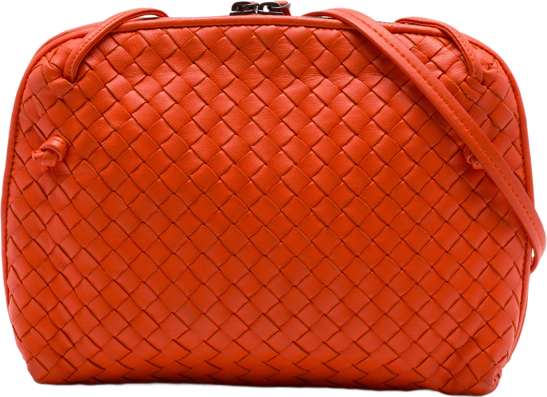 Bottega Veneta Nappa Intrecciato Nodini Crossbody, från Luxclusif, i färgen orange.