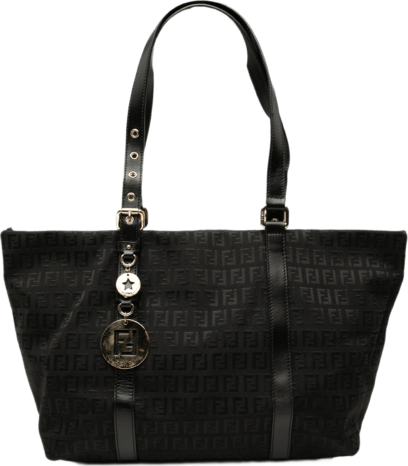 Fendi Zucchino Canvas Superstar Tote, från Luxclusif, i färgen svart.