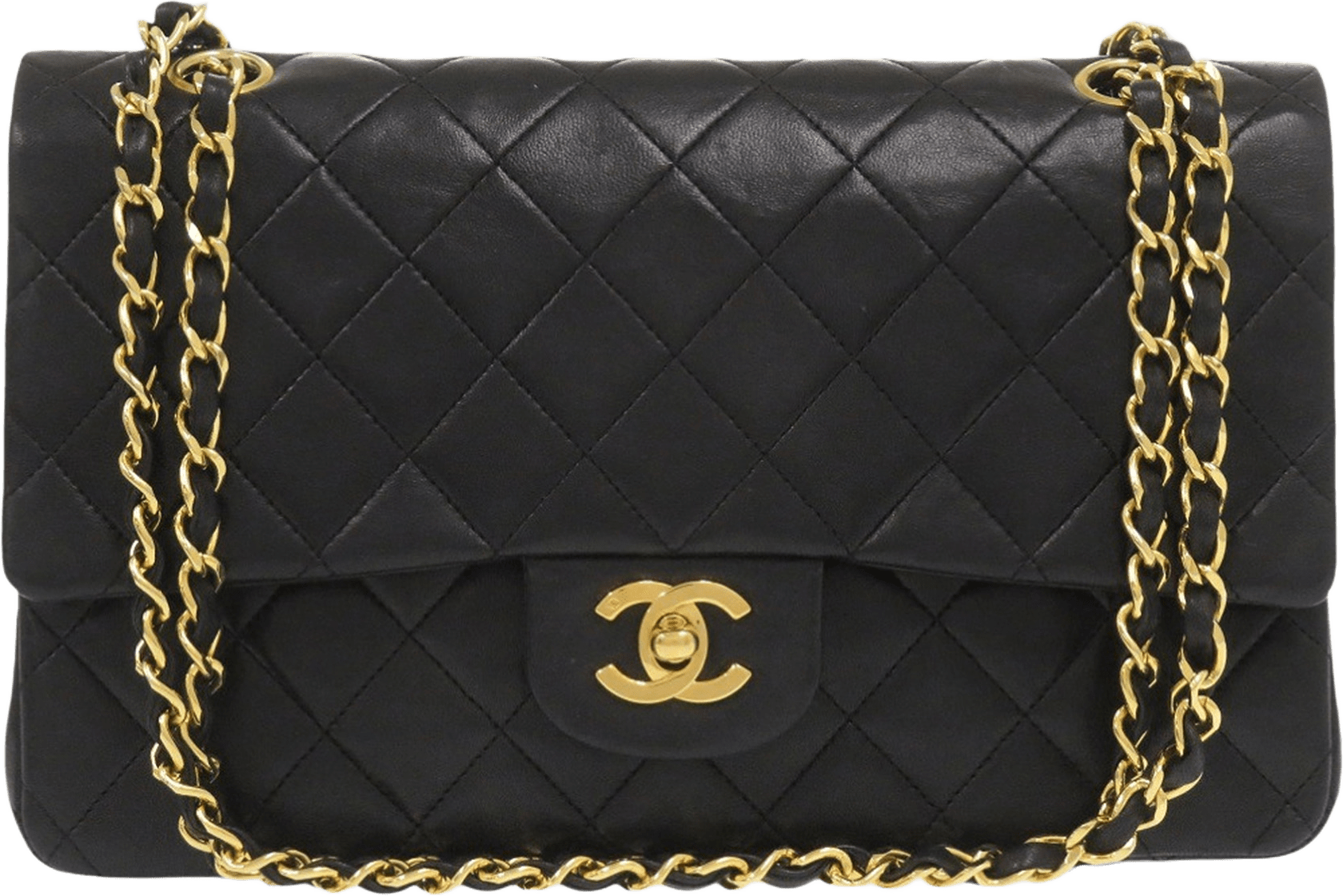 Chanel Medium Classic Lambskin Double Flap, från Luxclusif, i färgen black.