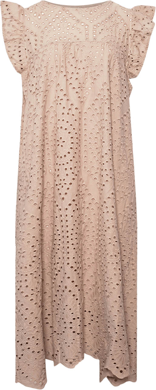 Dalia, Long S/s Dress, Cotton - Lavender Grey