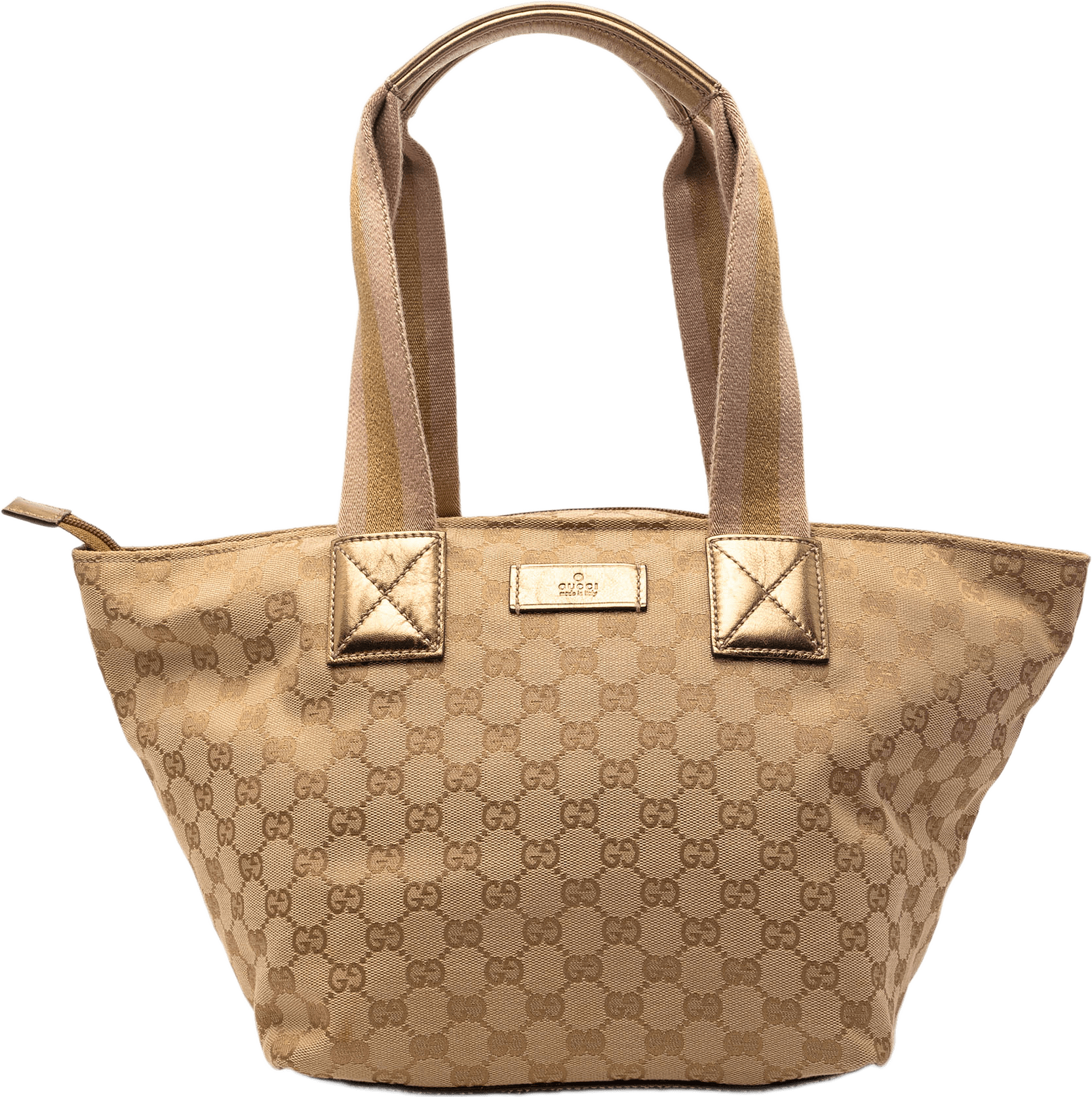 Gucci Gg Canvas Web Tote, från Luxclusif, i färgen beige.