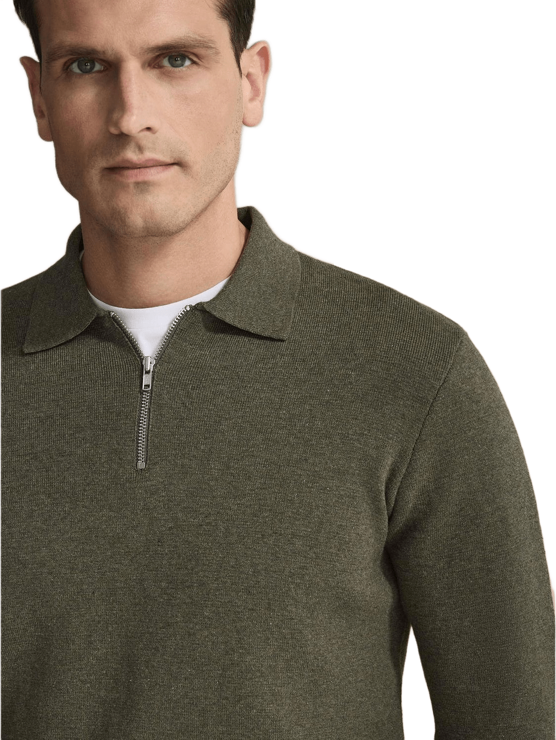 Cotton Plain Knitted Ls Half Zip (ilario)