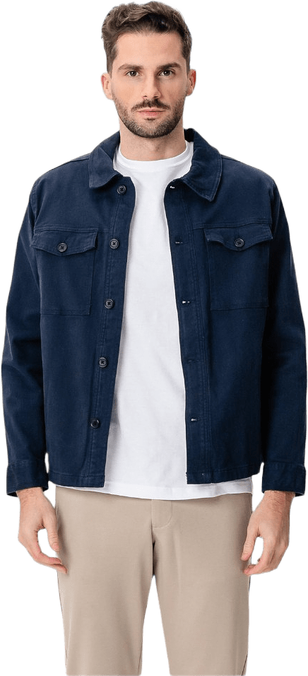 Twill Overshirt, från TeeShoppen, i färgen marin.