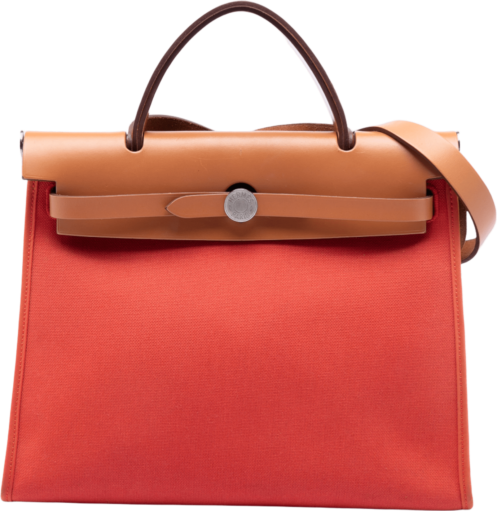 Hermès Toile Herbag Zip 31, från Luxclusif, i färgen dark orange.