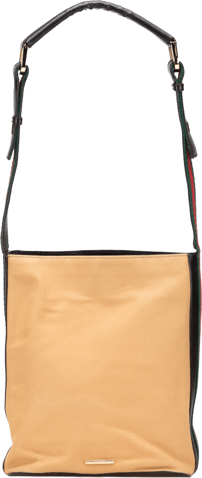 Gucci Canvas Web Shoulder Bag, från Luxclusif, i färgen beige.
