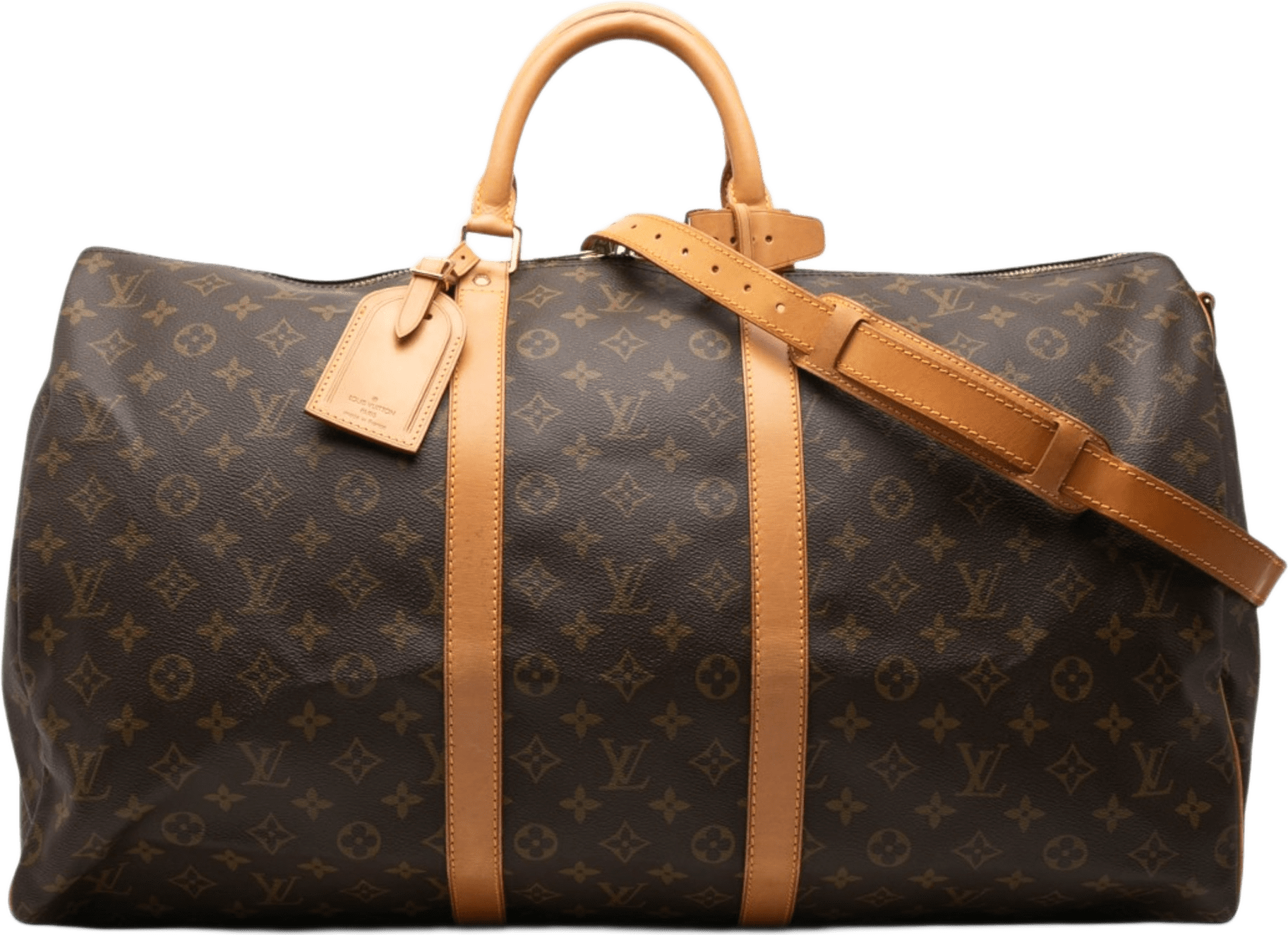 Louis Vuitton Monogram Keepall Bandouliere 55, från Luxclusif, i färgen brown.