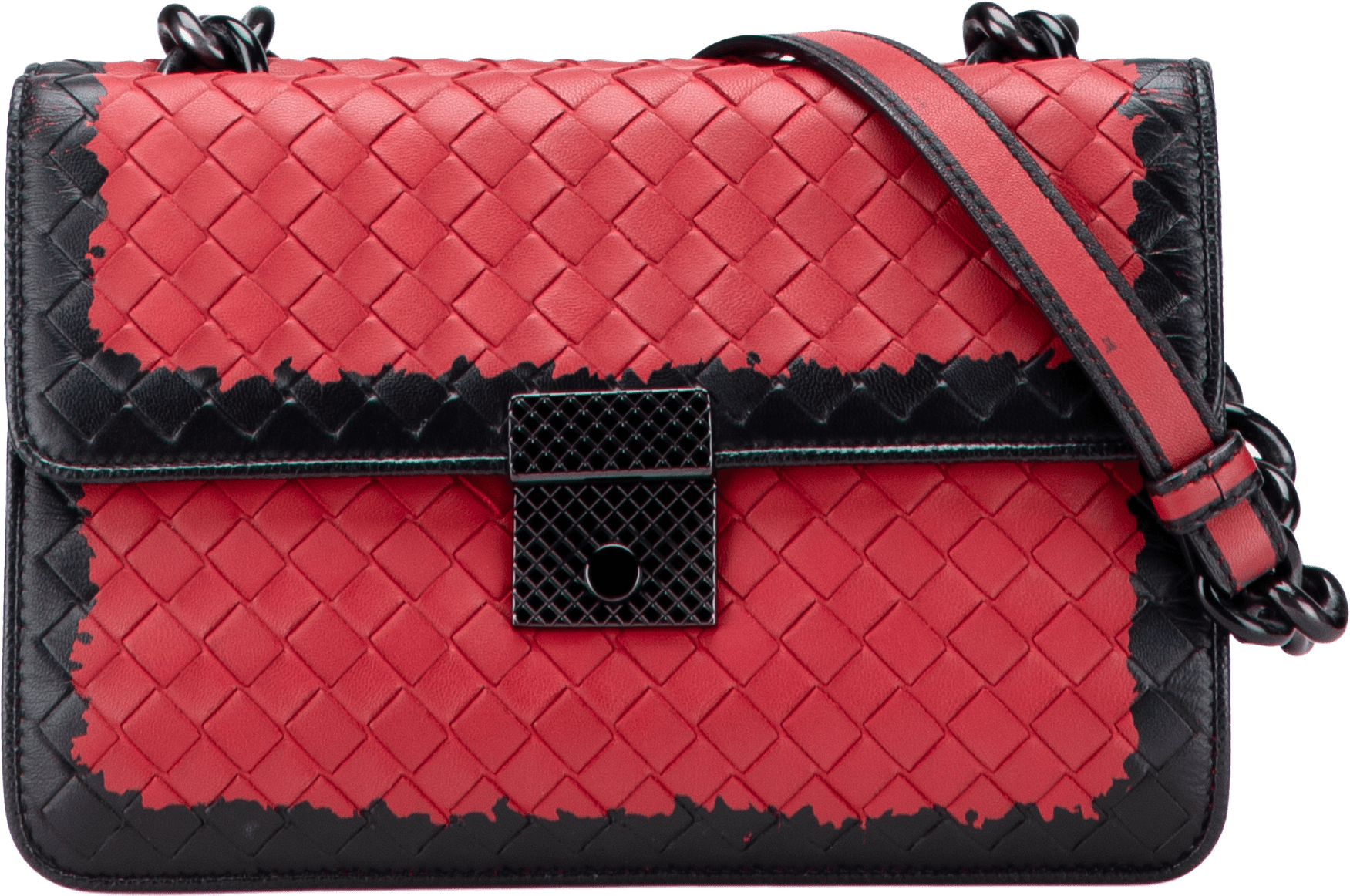 Bottega Veneta Nappa Intrecciato Glass Shoulder Bag, från Luxclusif, i färgen red.