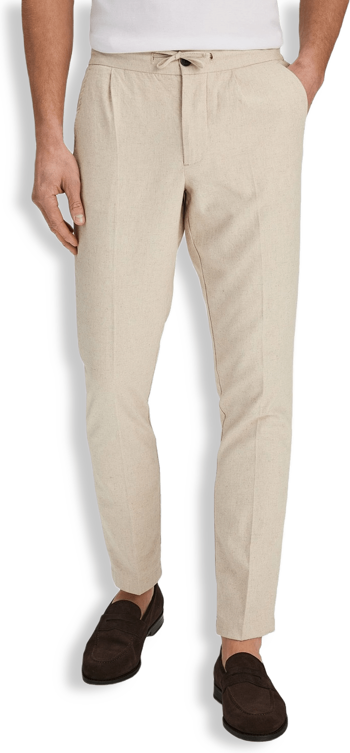 Beige Linen Trousers Marquise