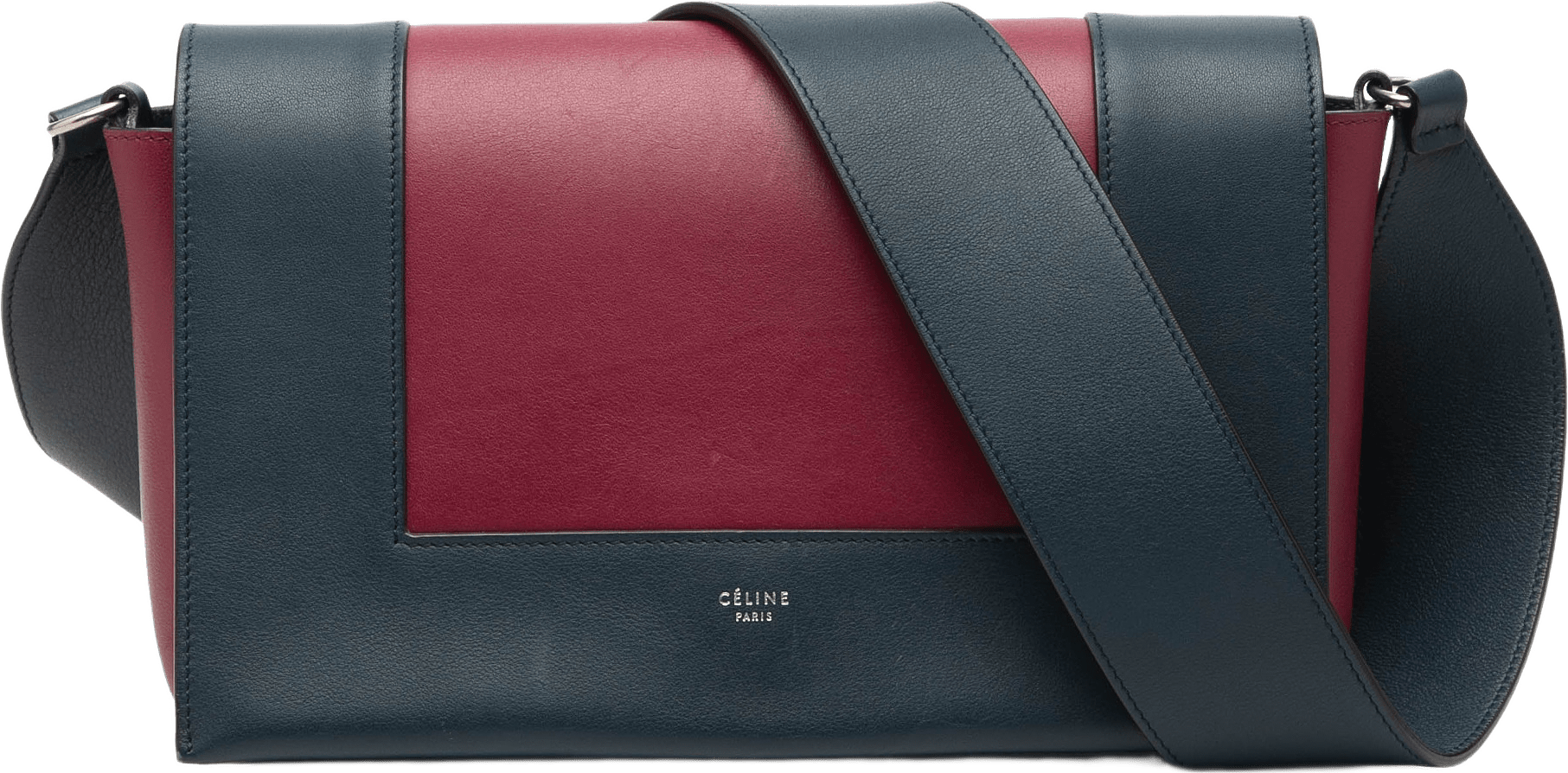 Celine Medium Shiny Smooth Calfskin Frame Shoulder Bag, från Luxclusif, i färgen navy.
