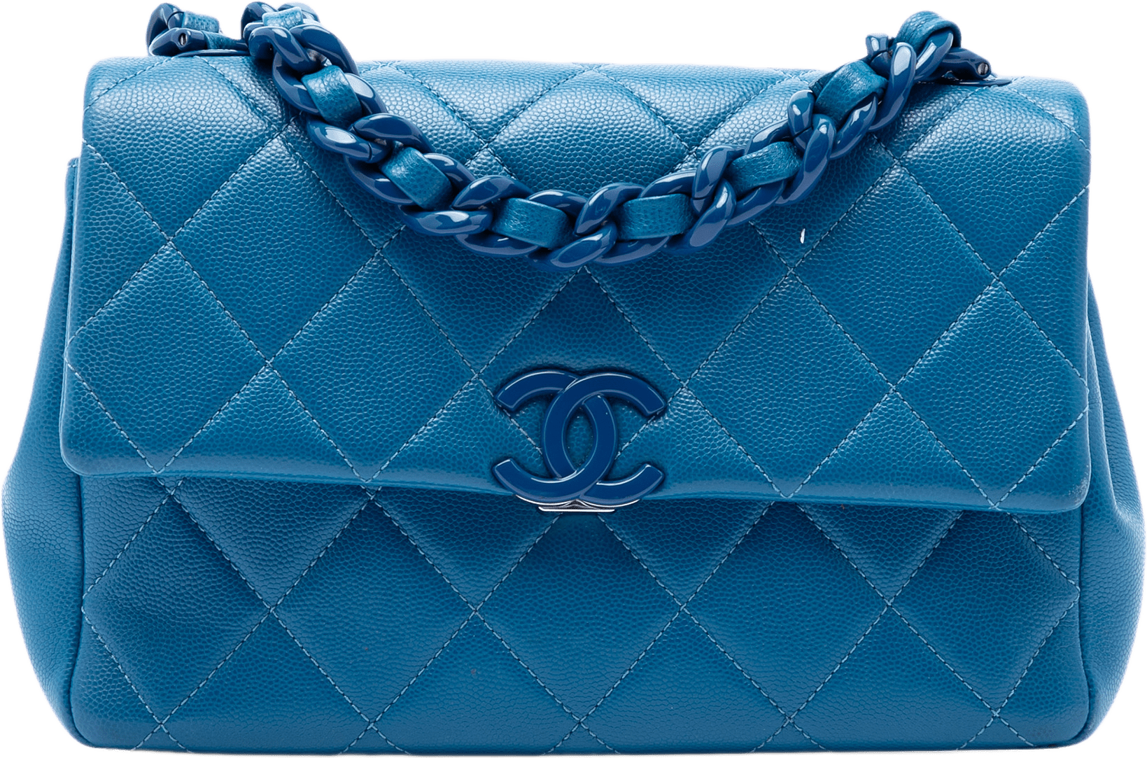 Chanel Medium Caviar My Everything Flap, från Luxclusif, i färgen blå.