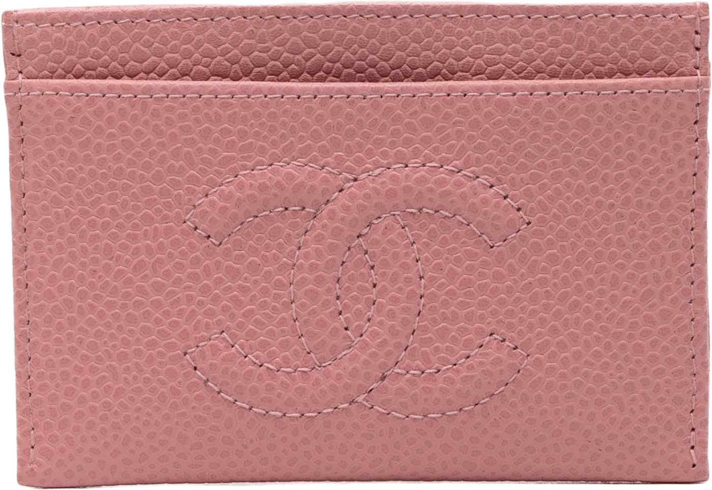 Chanel Cc Caviar Card Holder, från Luxclusif, i färgen pink.