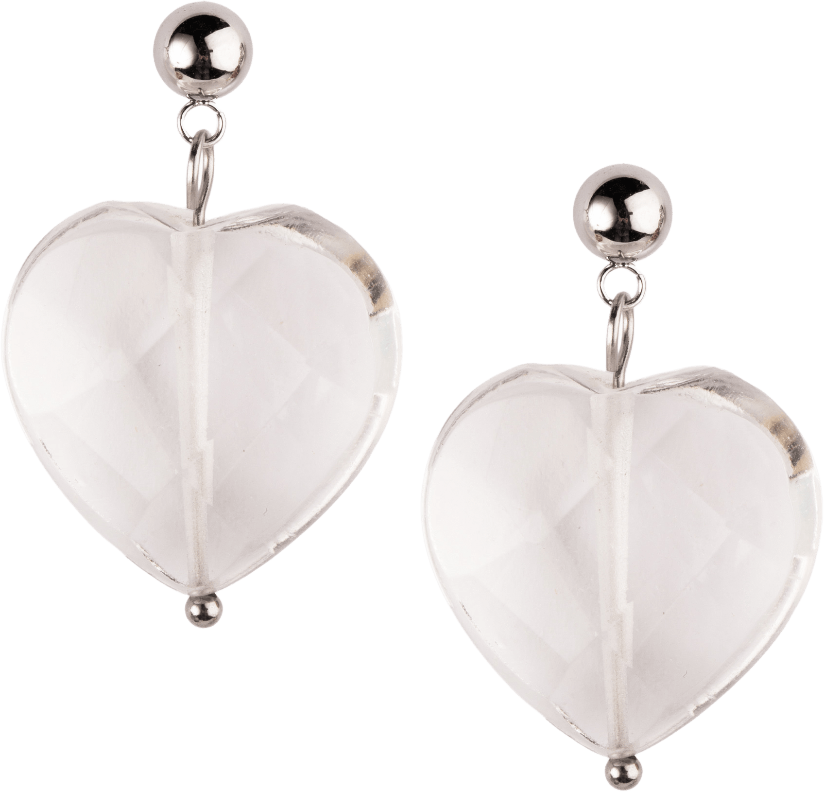 Crystal Heart Örhänge, från pfgSTOCKHOLM, i färgen clear.