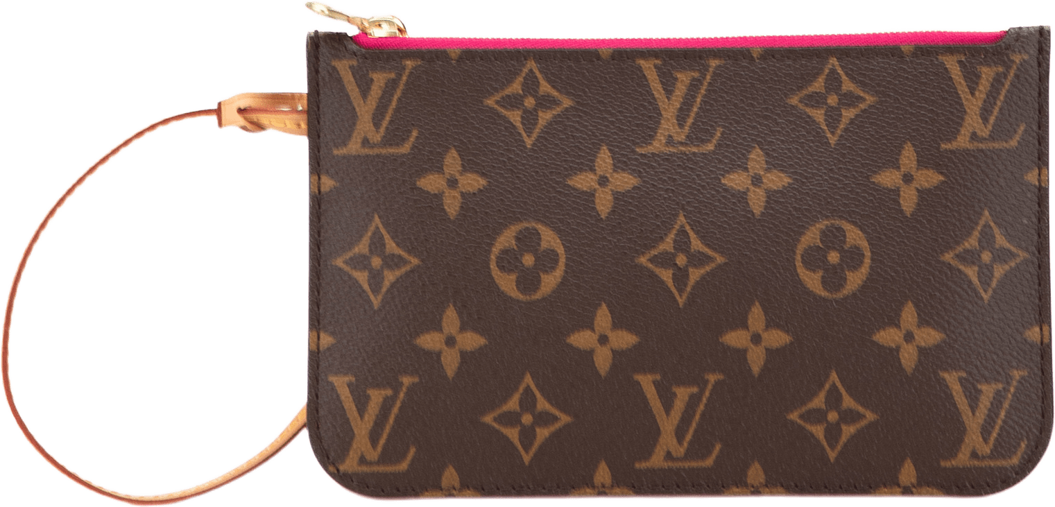 Louis Vuitton Monogram Neverfull Pouch, från Luxclusif, i färgen brown.