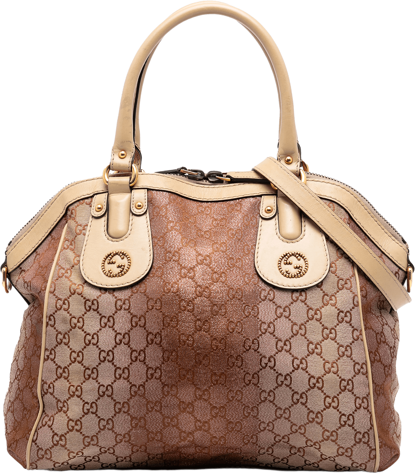Gucci Medium Gg Lurex Scarlett Satchel, från Luxclusif, i färgen brown.