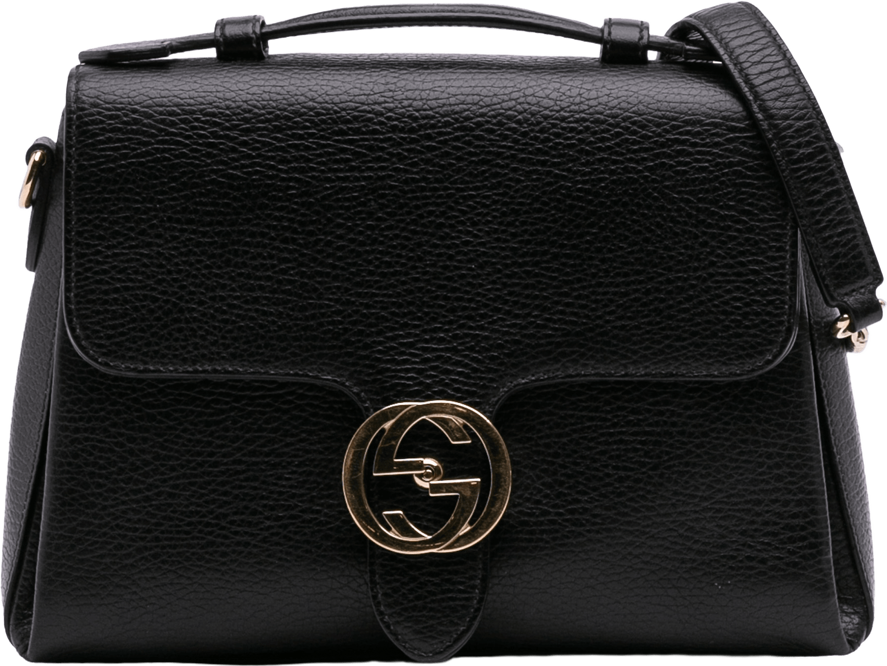 Gucci Small Dollar Calf Interlocking G Satchel, från Luxclusif, i färgen black.