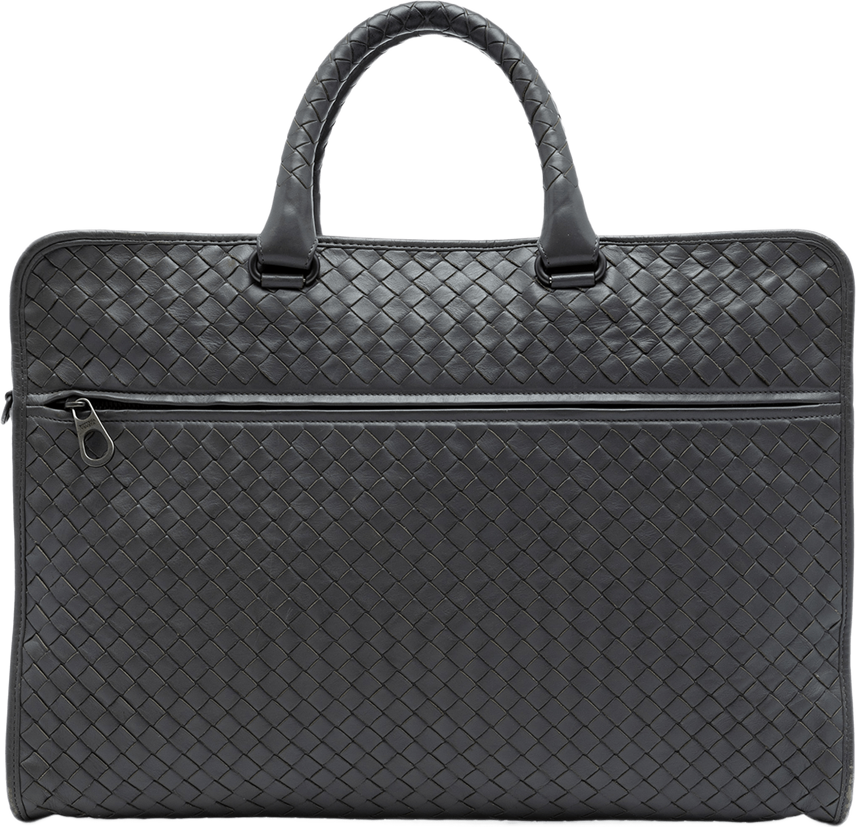 Bottega Veneta Nappa Intrecciato Business Bag, från Luxclusif, i färgen dark gray.