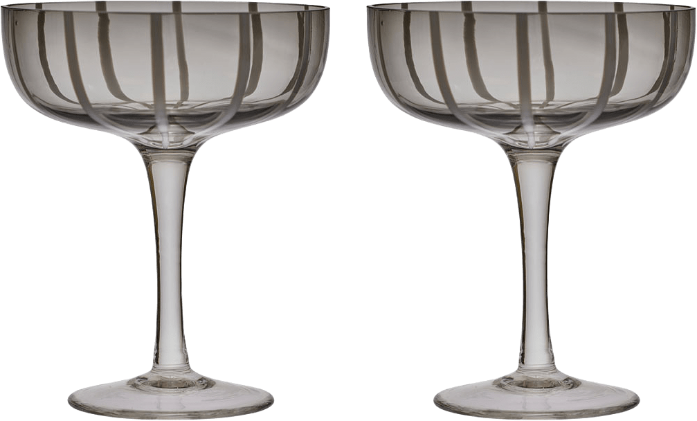 Mizu Coupe Glass - Pack Of 2, från OYOY Living, i färgen grey.