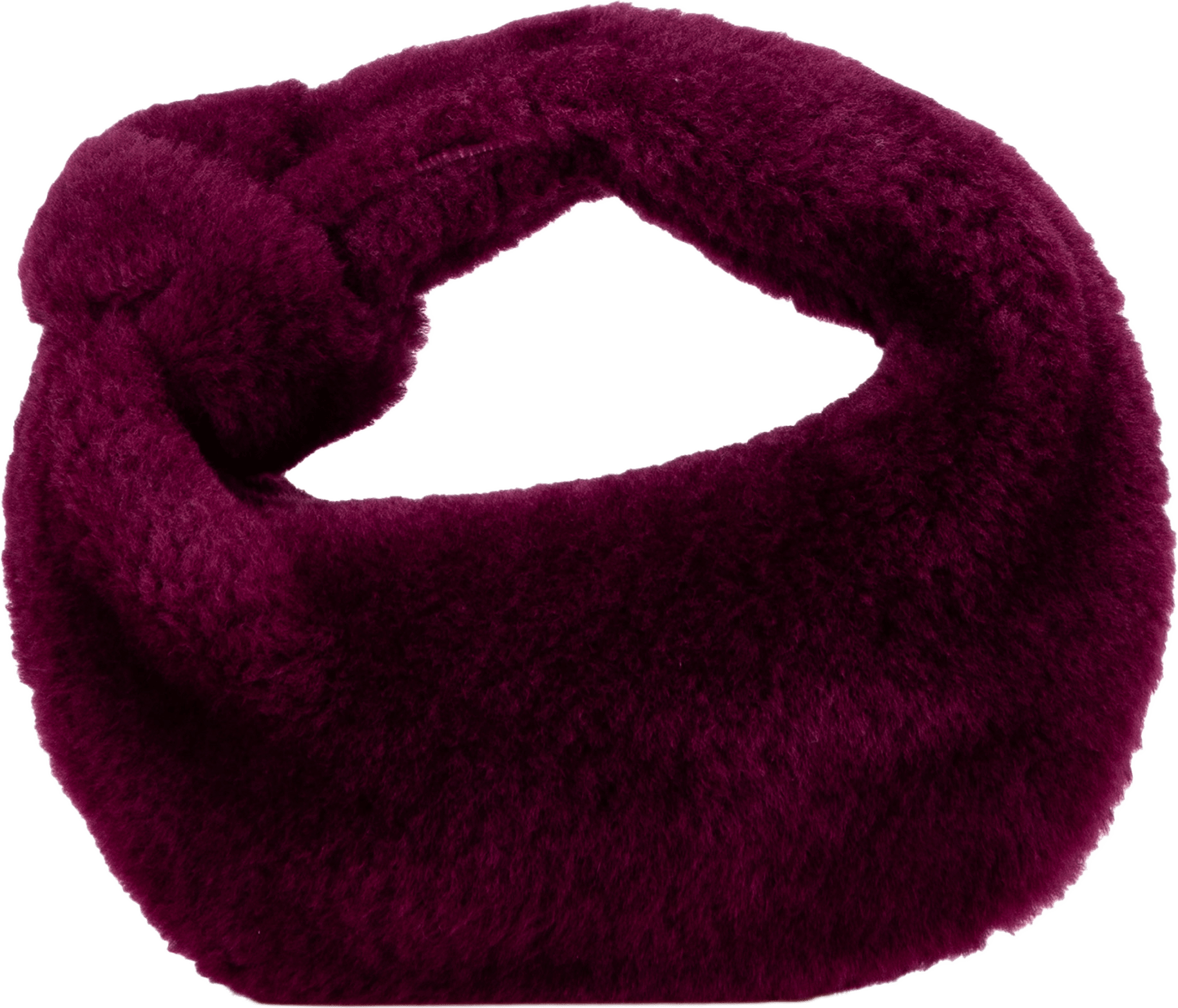 Bottega Veneta Mini Shearling Jodie, från Luxclusif, i färgen plum.