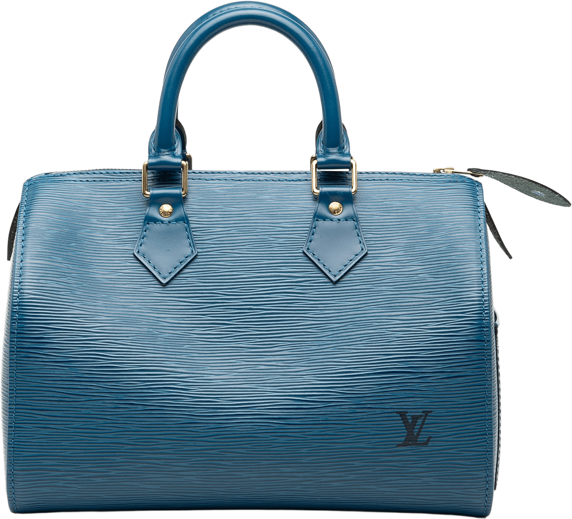 Louis Vuitton Epi Speedy 25, från Luxclusif, i färgen blue.