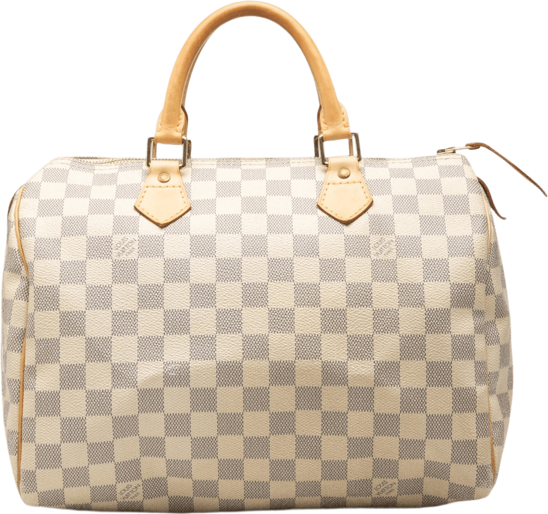 Louis Vuitton Damier Azur Speedy 30, från Luxclusif, i färgen vit.